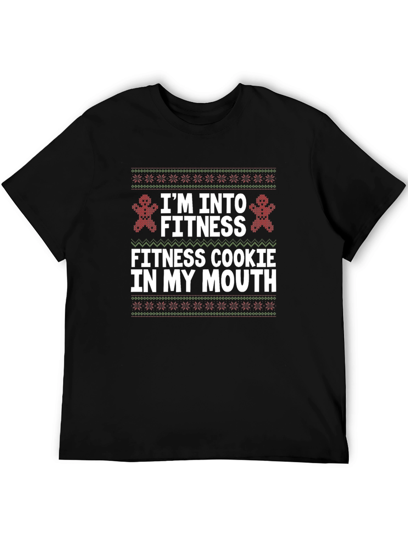 Funny Fitness Cookie Ugly Christmas T-Shirt