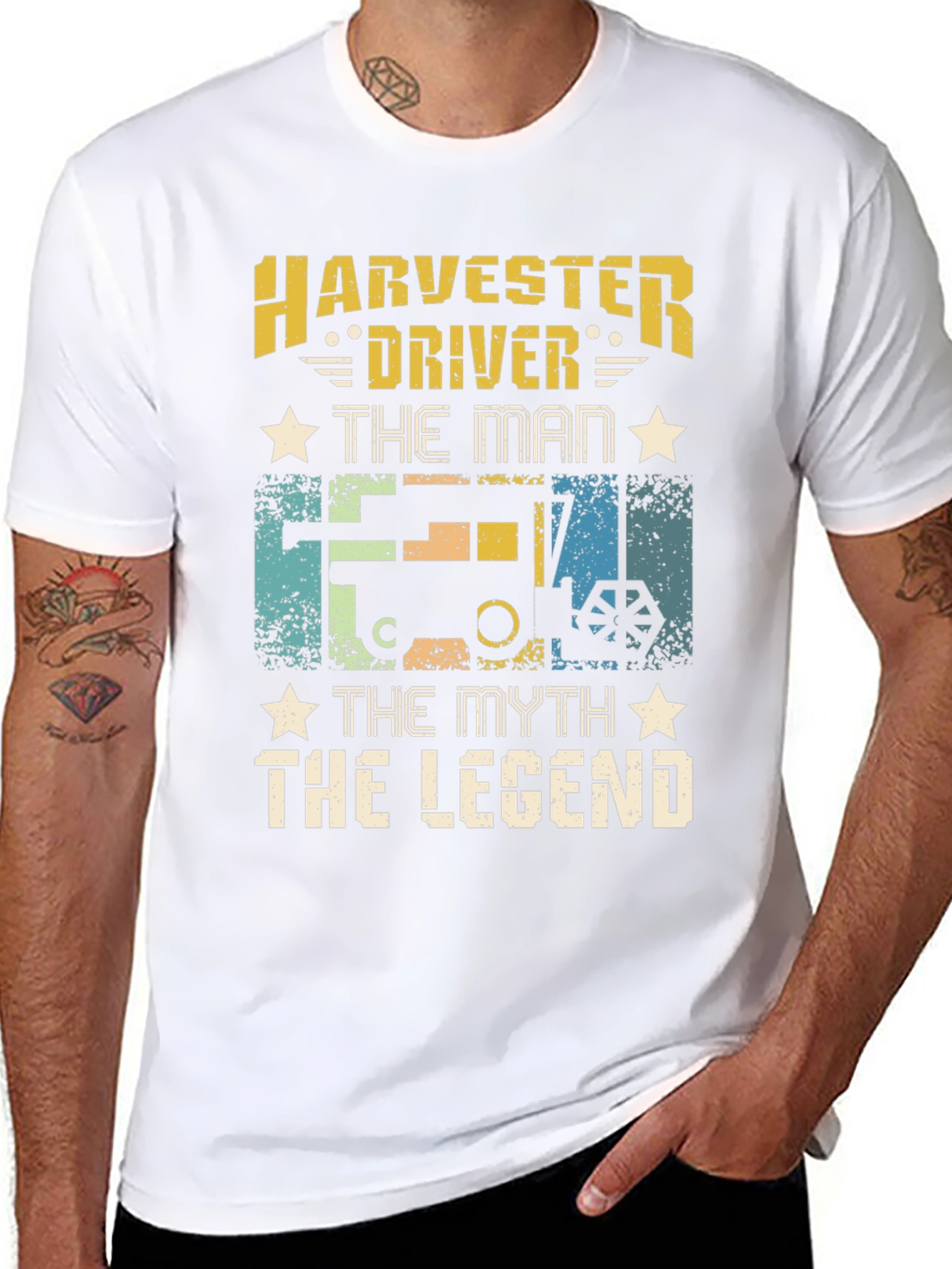 Harvester Driver T-Shirt - The Man Myth Legend Tee