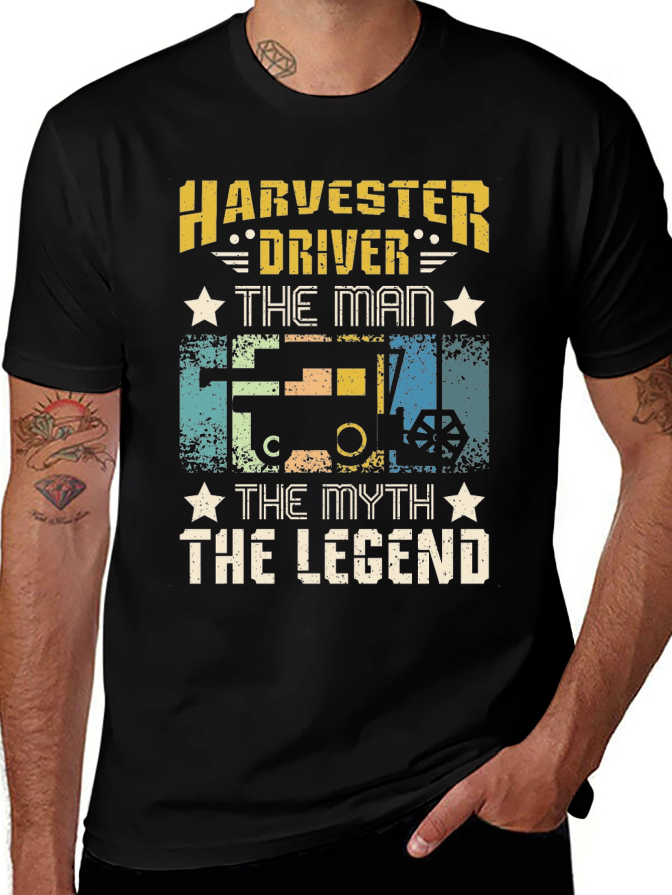 Harvester Driver T-Shirt - The Man Myth Legend Tee