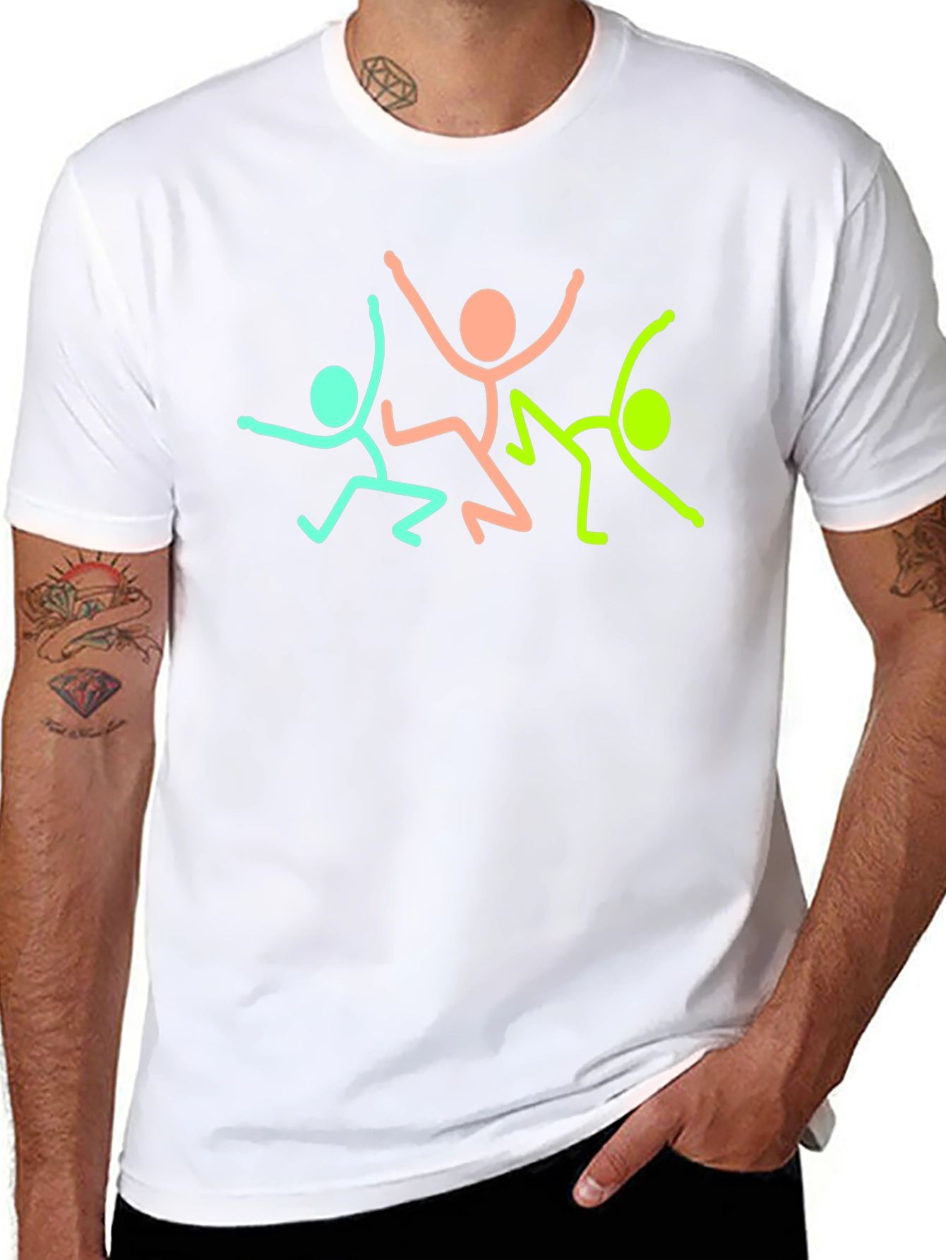 Dancing Stick Figures T-Shirt - Fun Graphic Tee