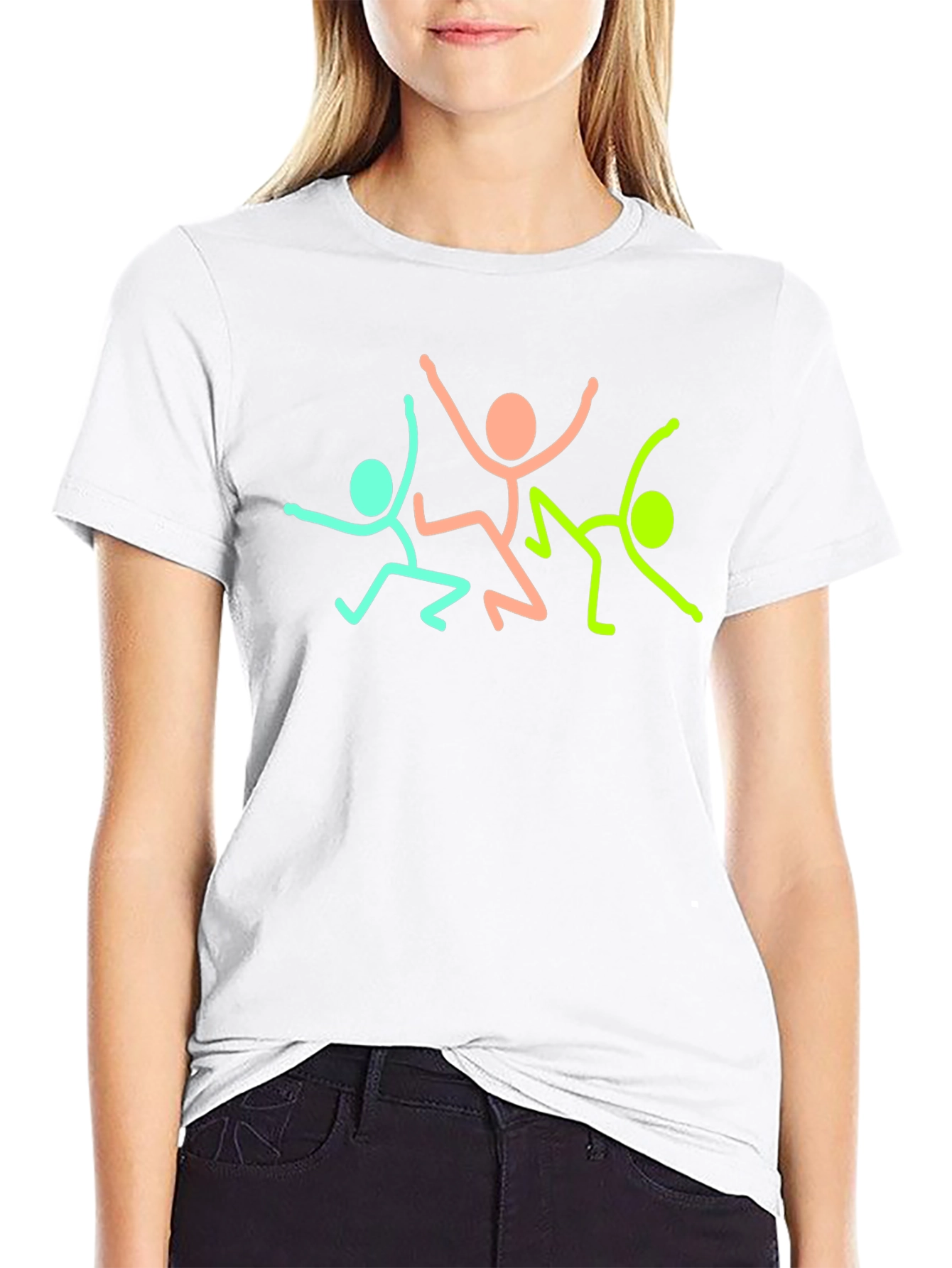 Dancing Stick Figures T-Shirt - Fun Graphic Tee