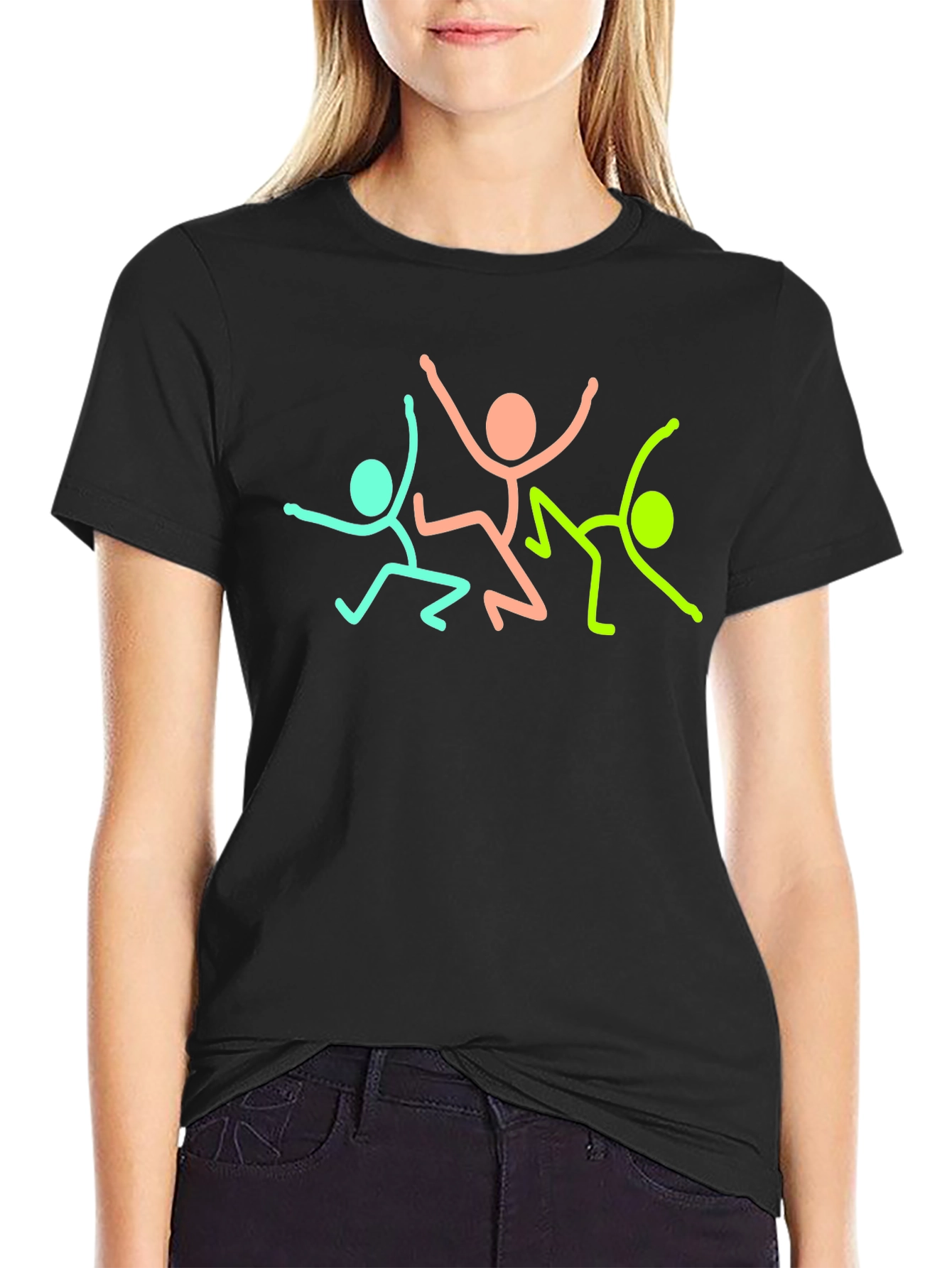 Dancing Stick Figures T-Shirt - Fun Graphic Tee