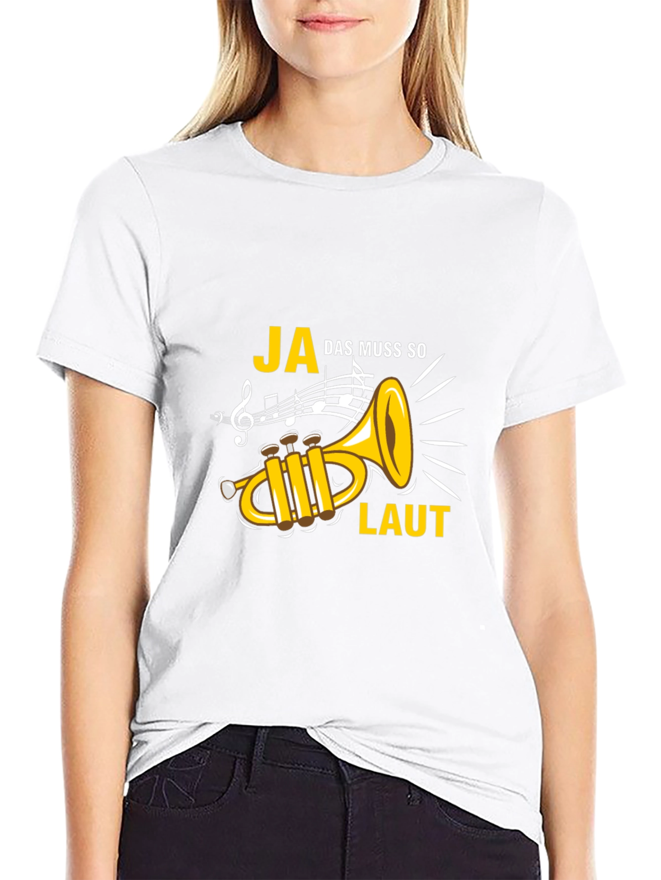 Ja Das Muss So Laut Trumpet Graphic Tee