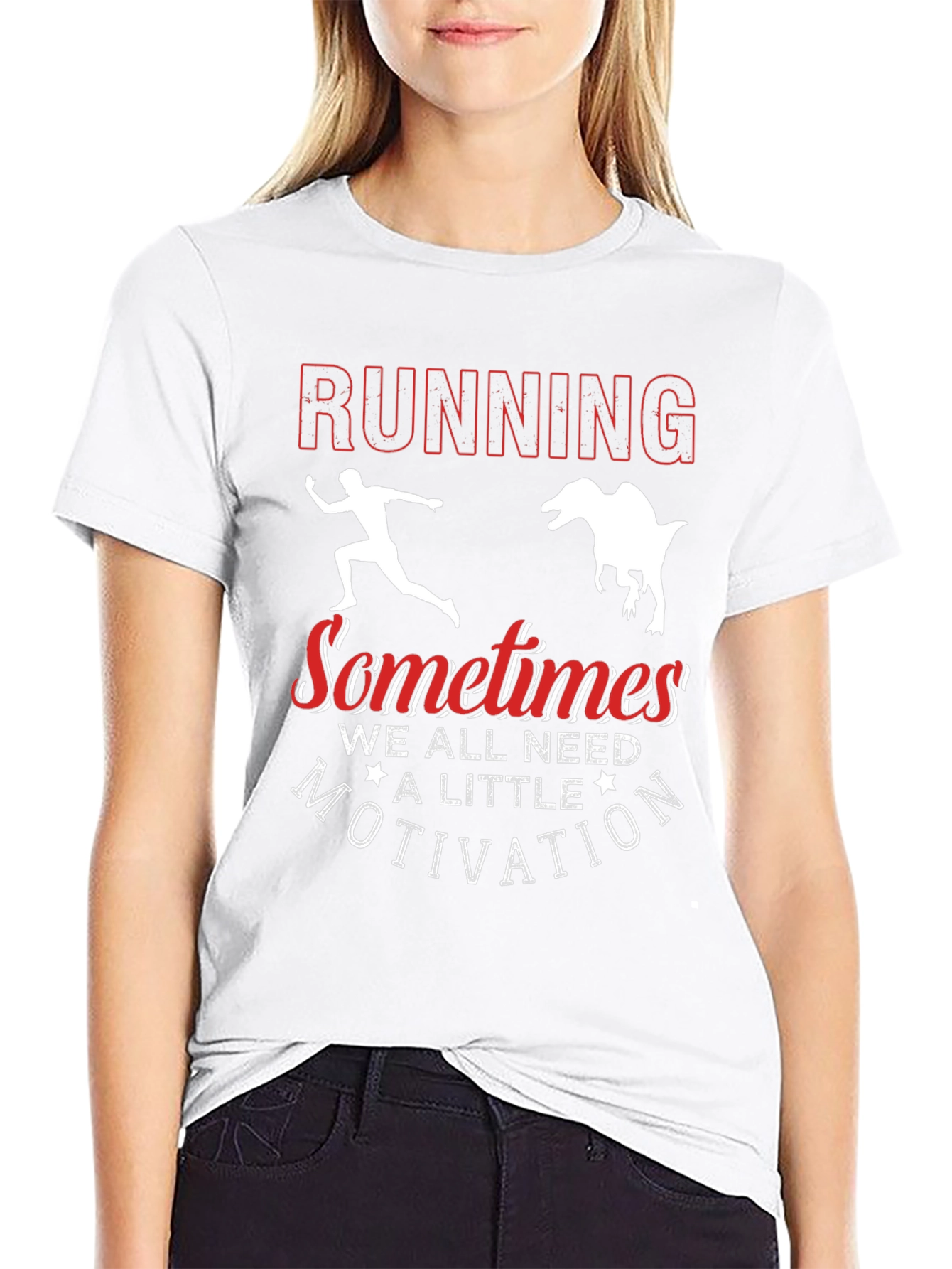 Running from Dinosaur Funny Graphic Tee