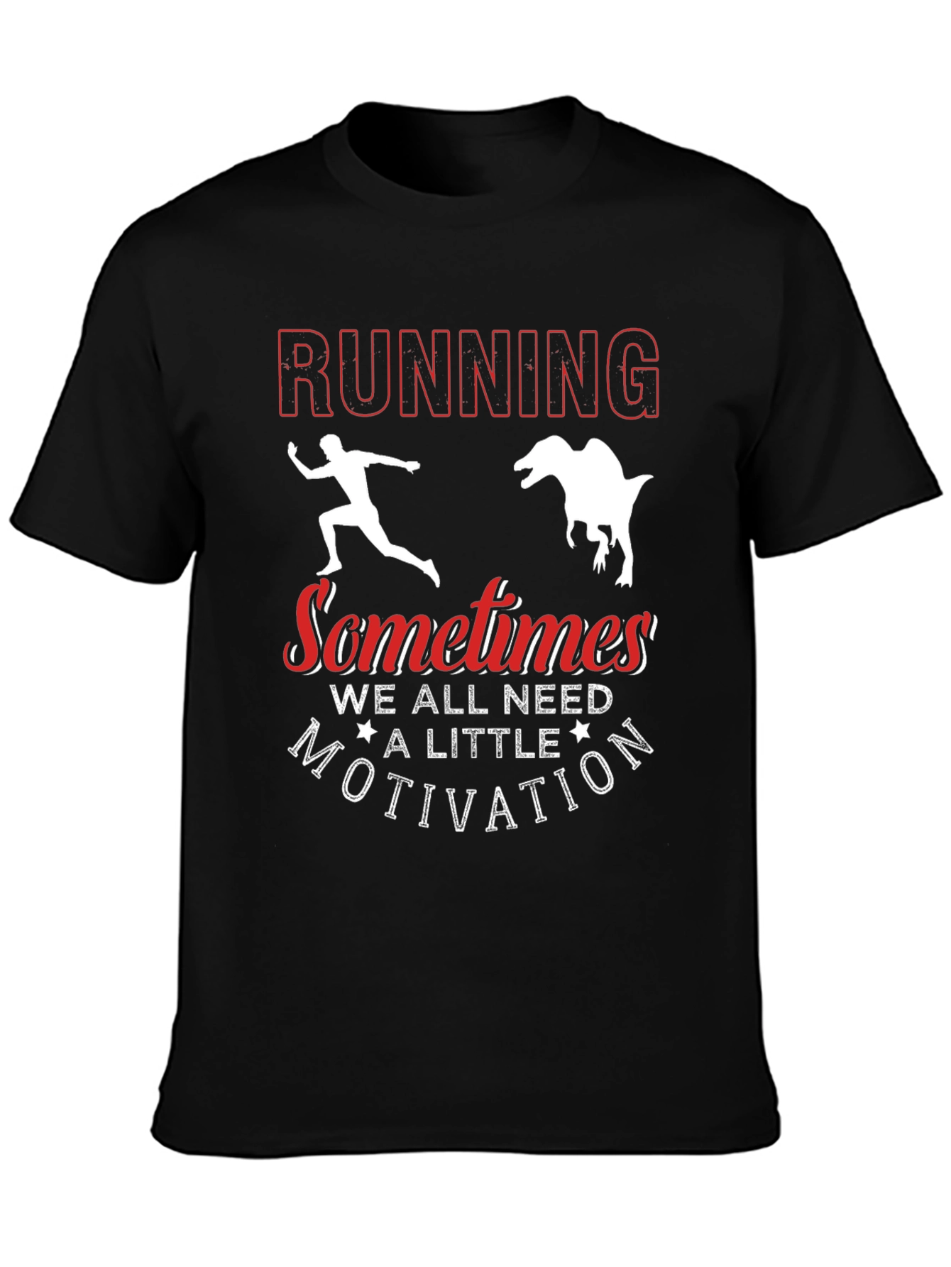 Running from Dinosaur Funny Graphic Tee