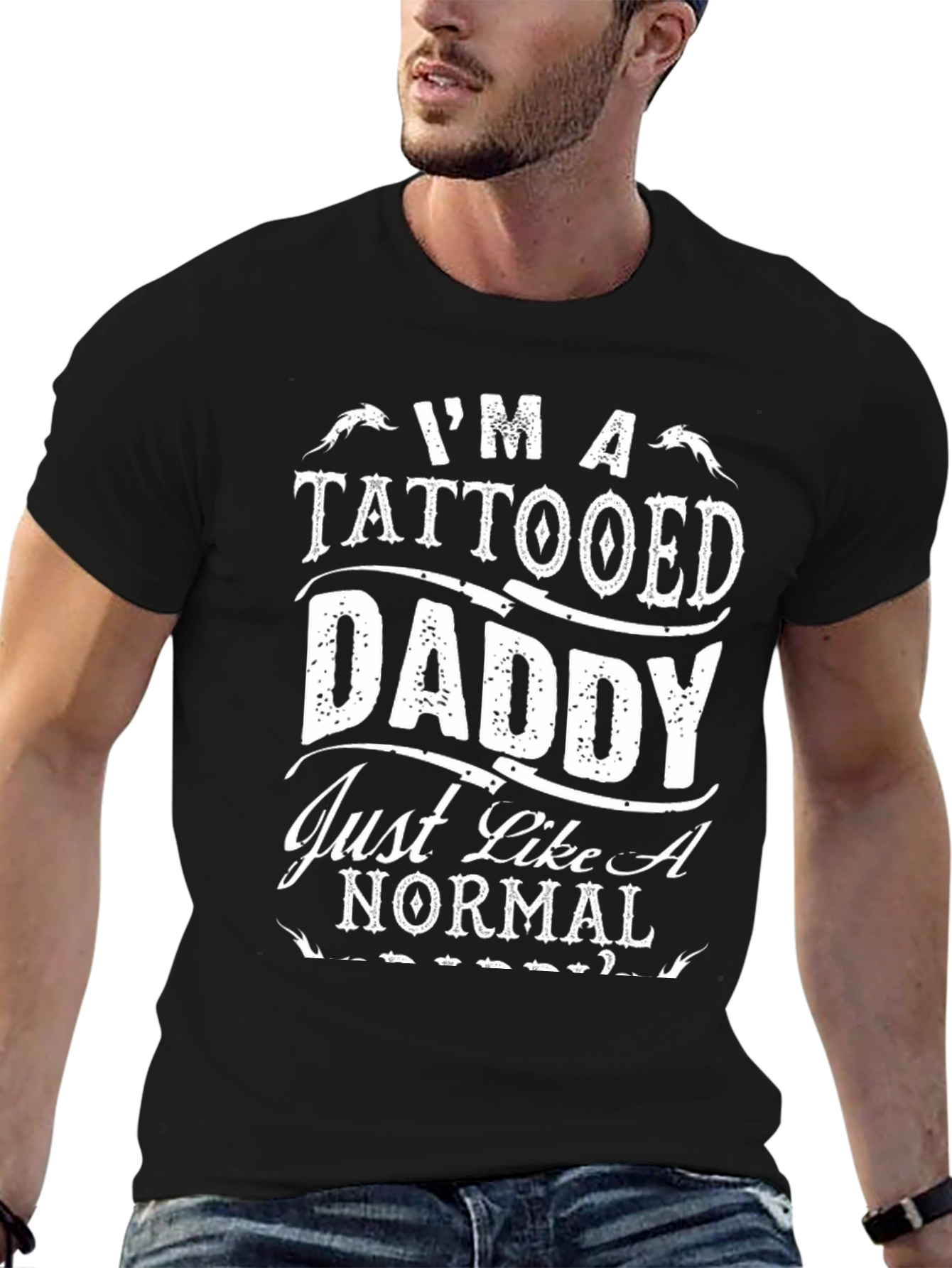 Tattooed Daddy Graphic Tee - Cool Dad Shirt