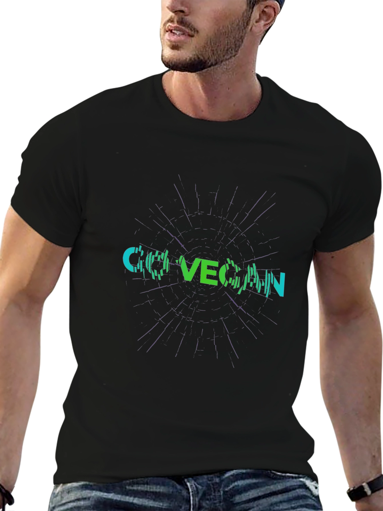 Go Vegan Graphic Black T-Shirt