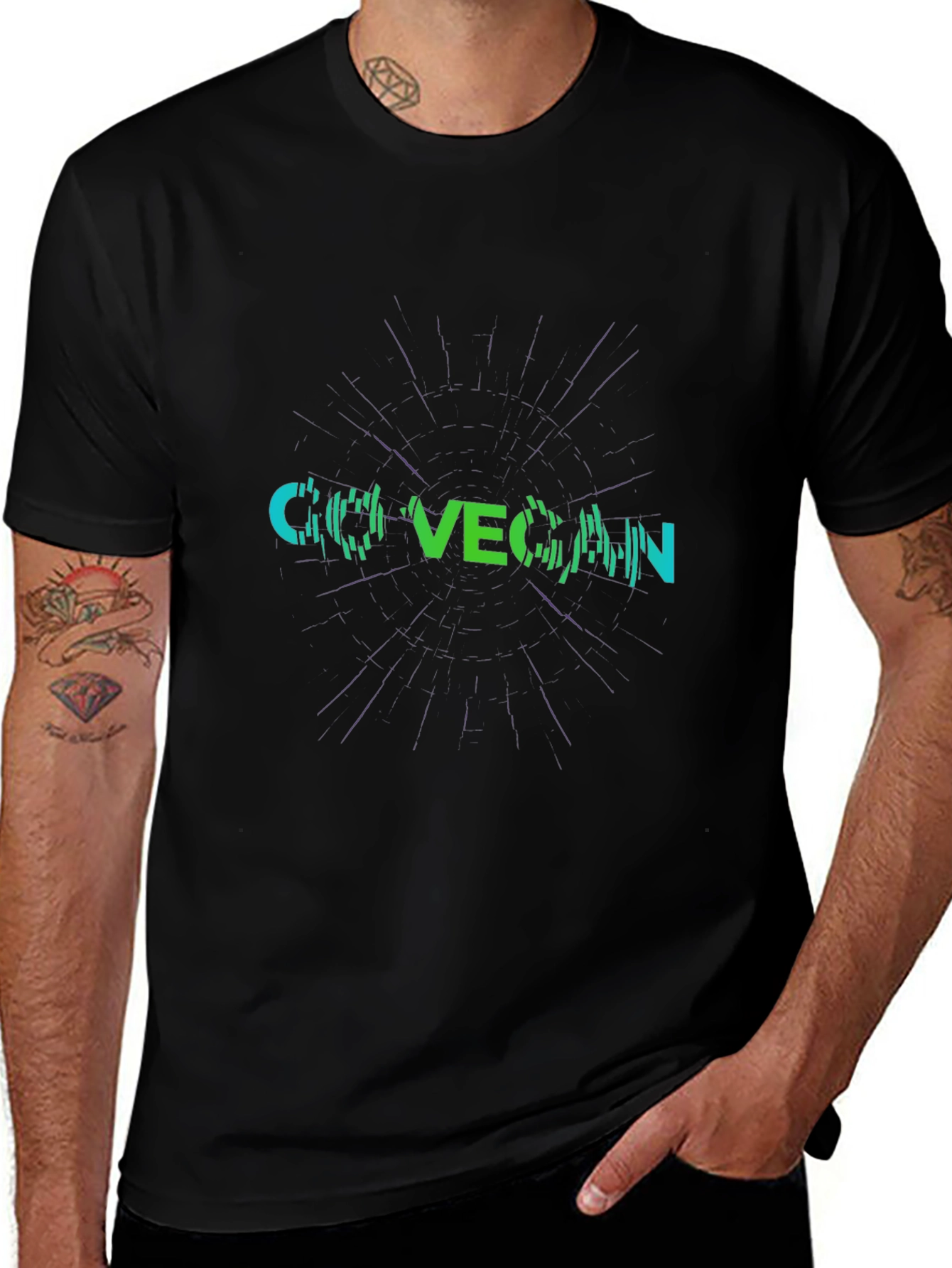 Go Vegan Graphic Black T-Shirt