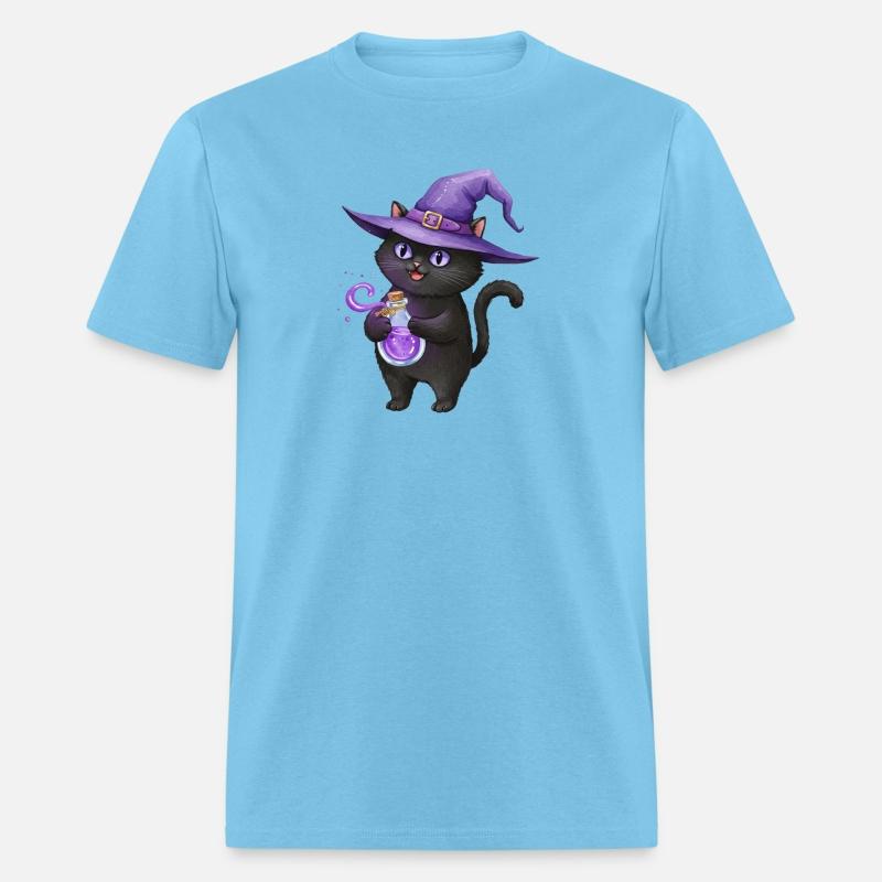 Enchanting Black Cat Witch Illustration