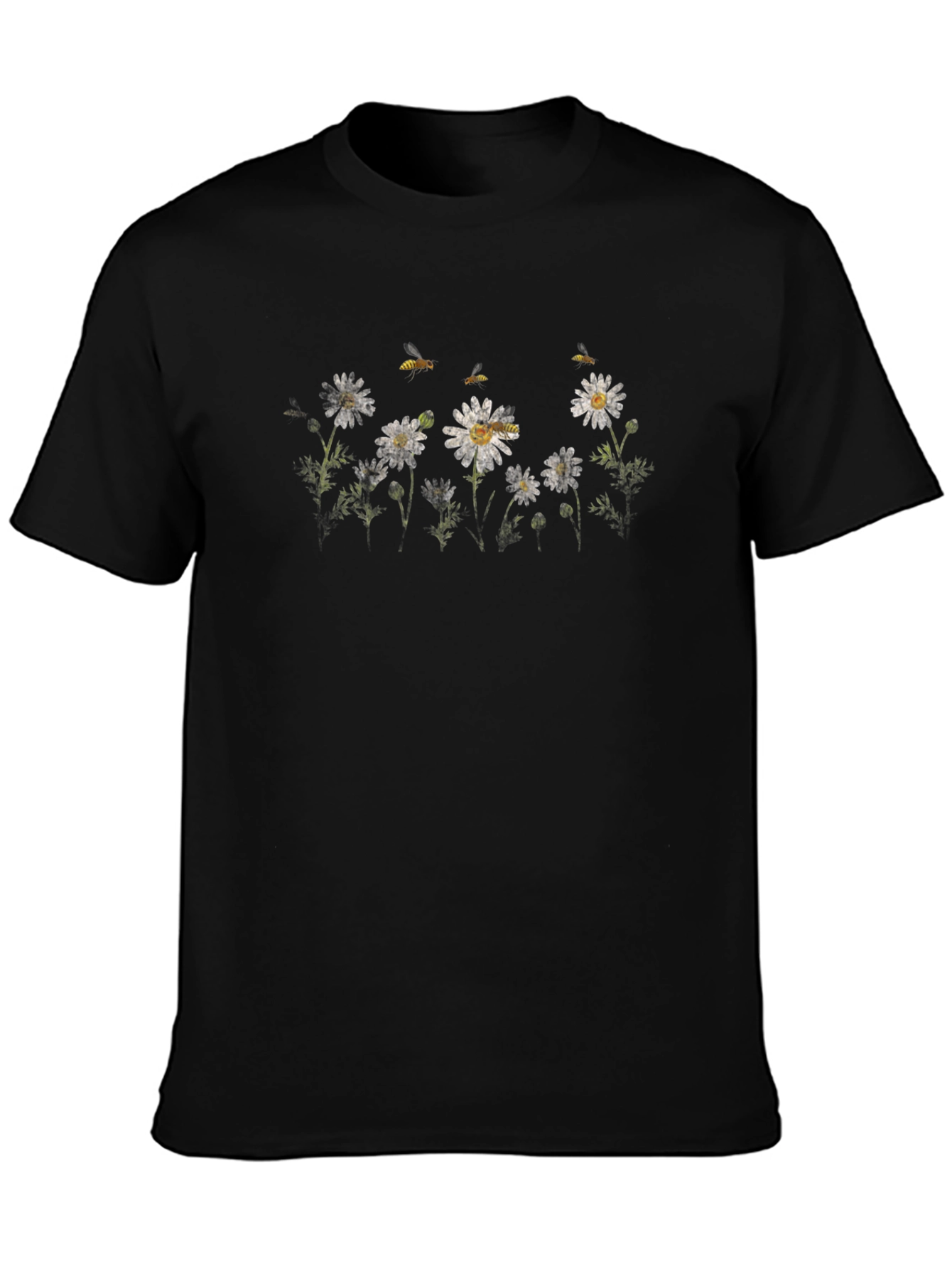 Floral Bee Print T-Shirt - Classic Fit