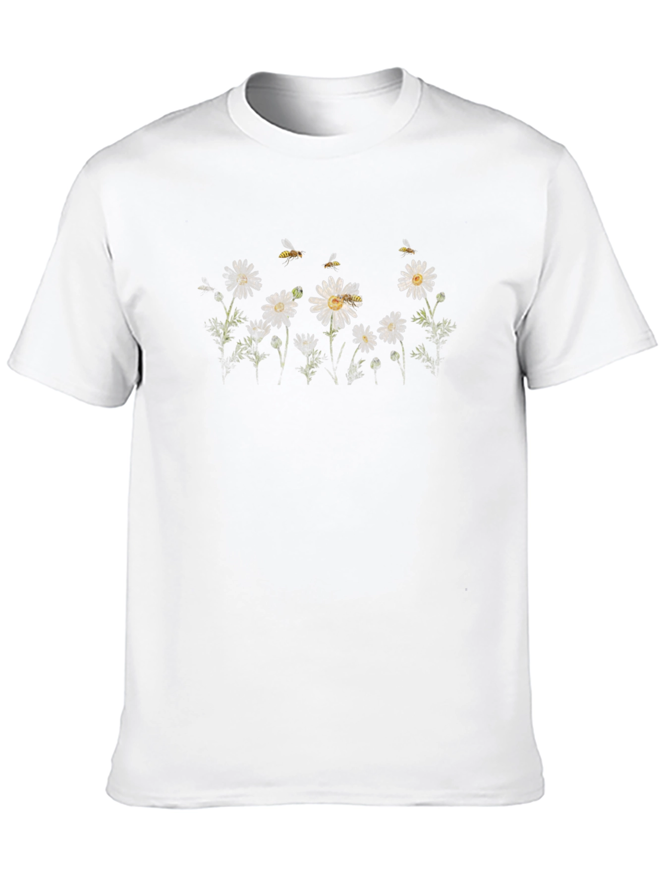 Floral Bee Print T-Shirt - Classic Fit
