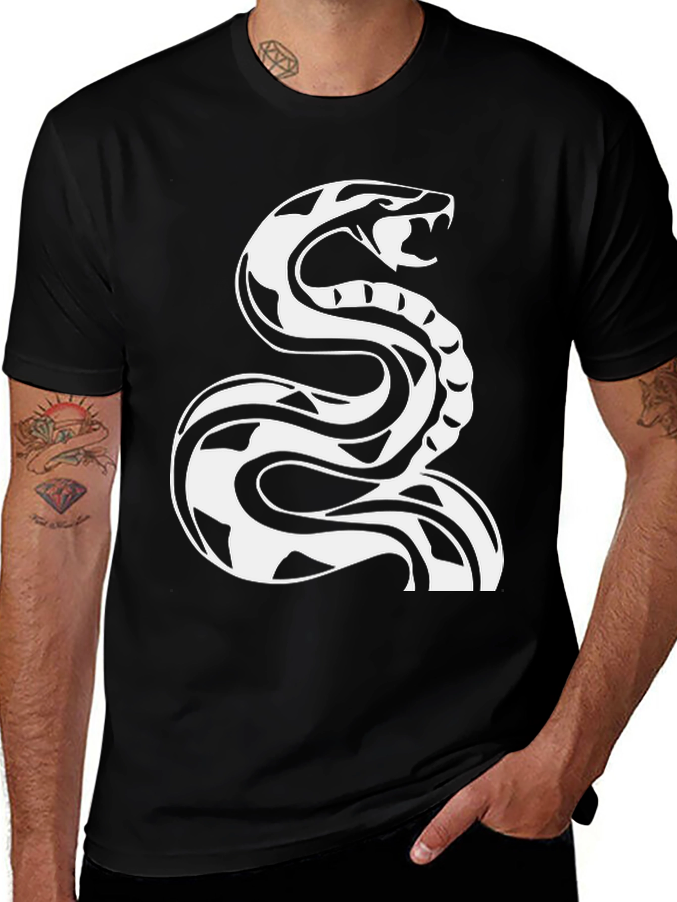 Snake Graphic T-Shirt - Bold Reptile Design