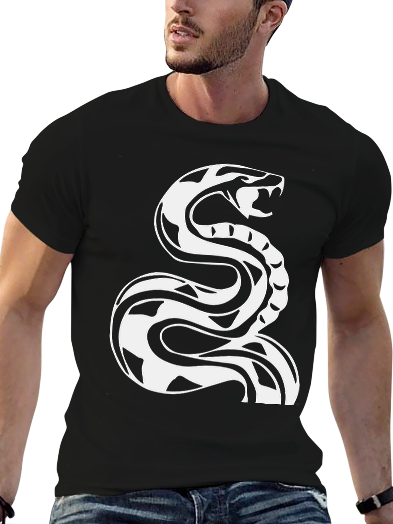 Snake Graphic T-Shirt - Bold Reptile Design