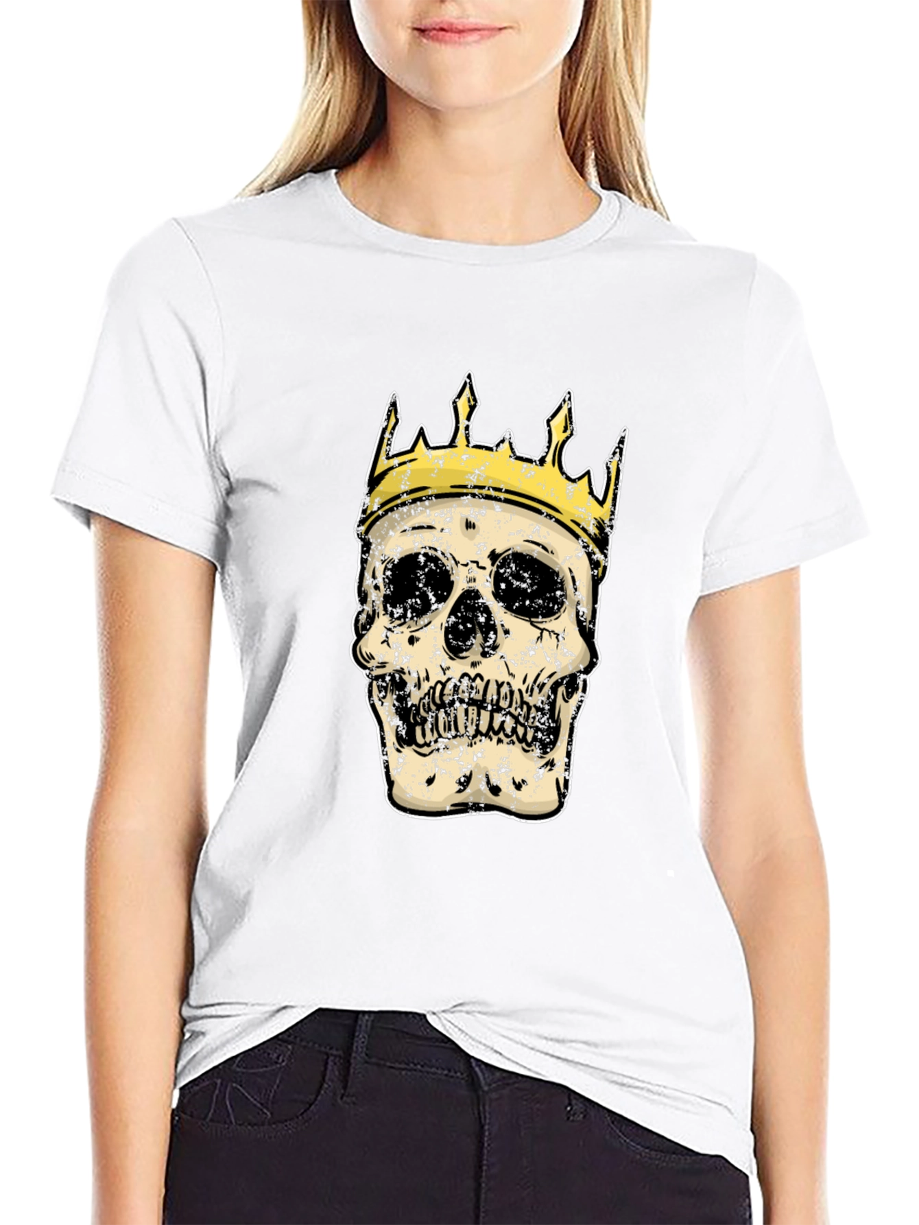 Skull King Graphic Tee - Black Cotton T-Shirt