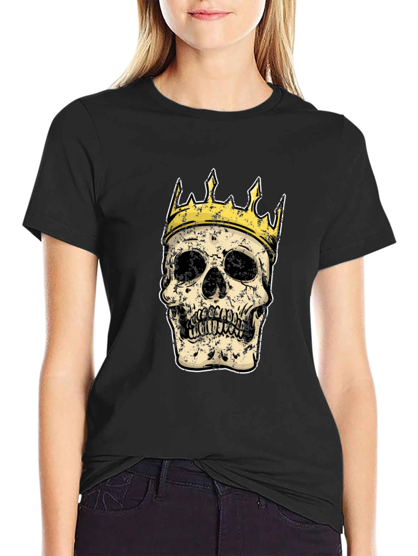 Skull King Graphic Tee - Black Cotton T-Shirt