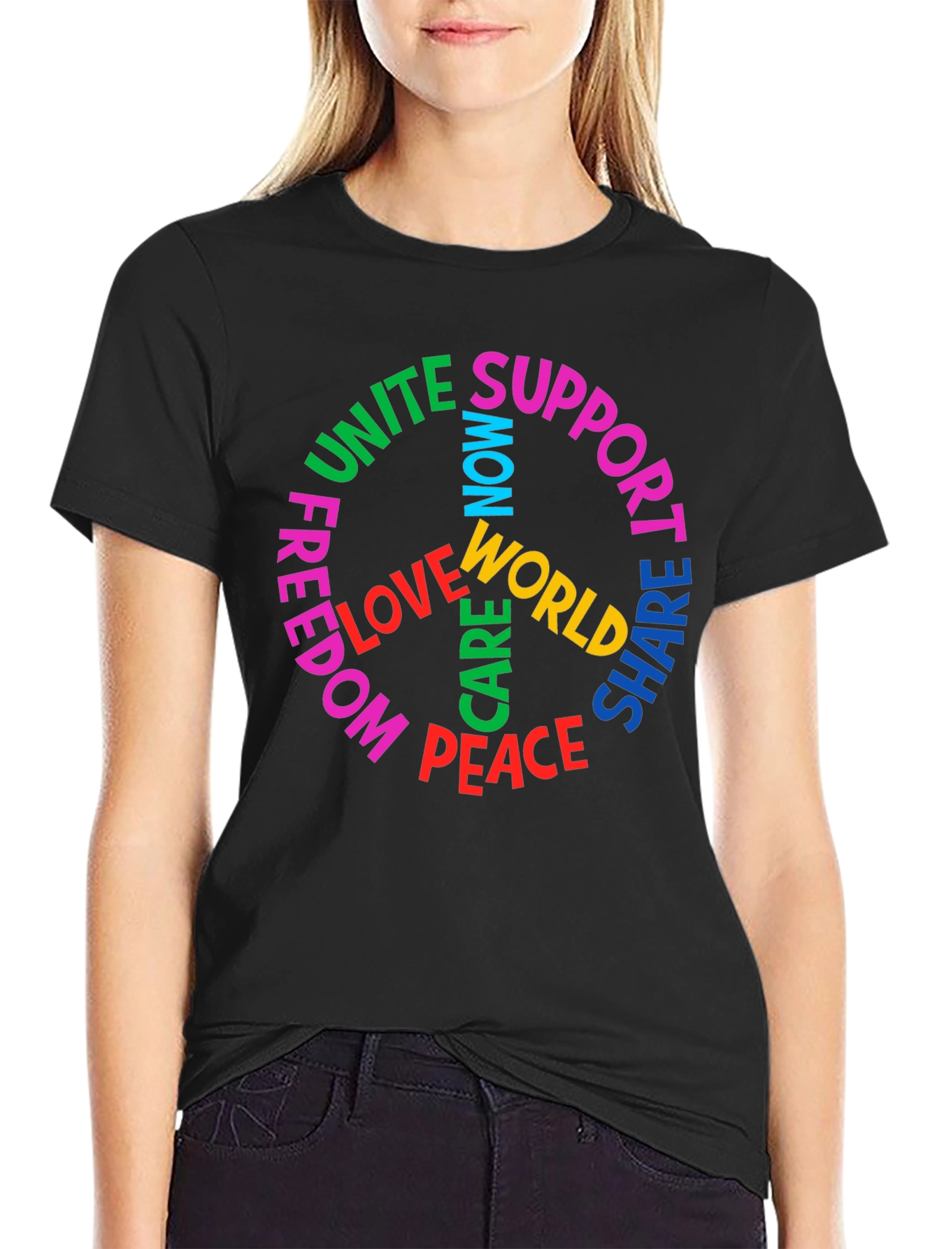 Peace Symbol T-Shirt: Unite Support Love