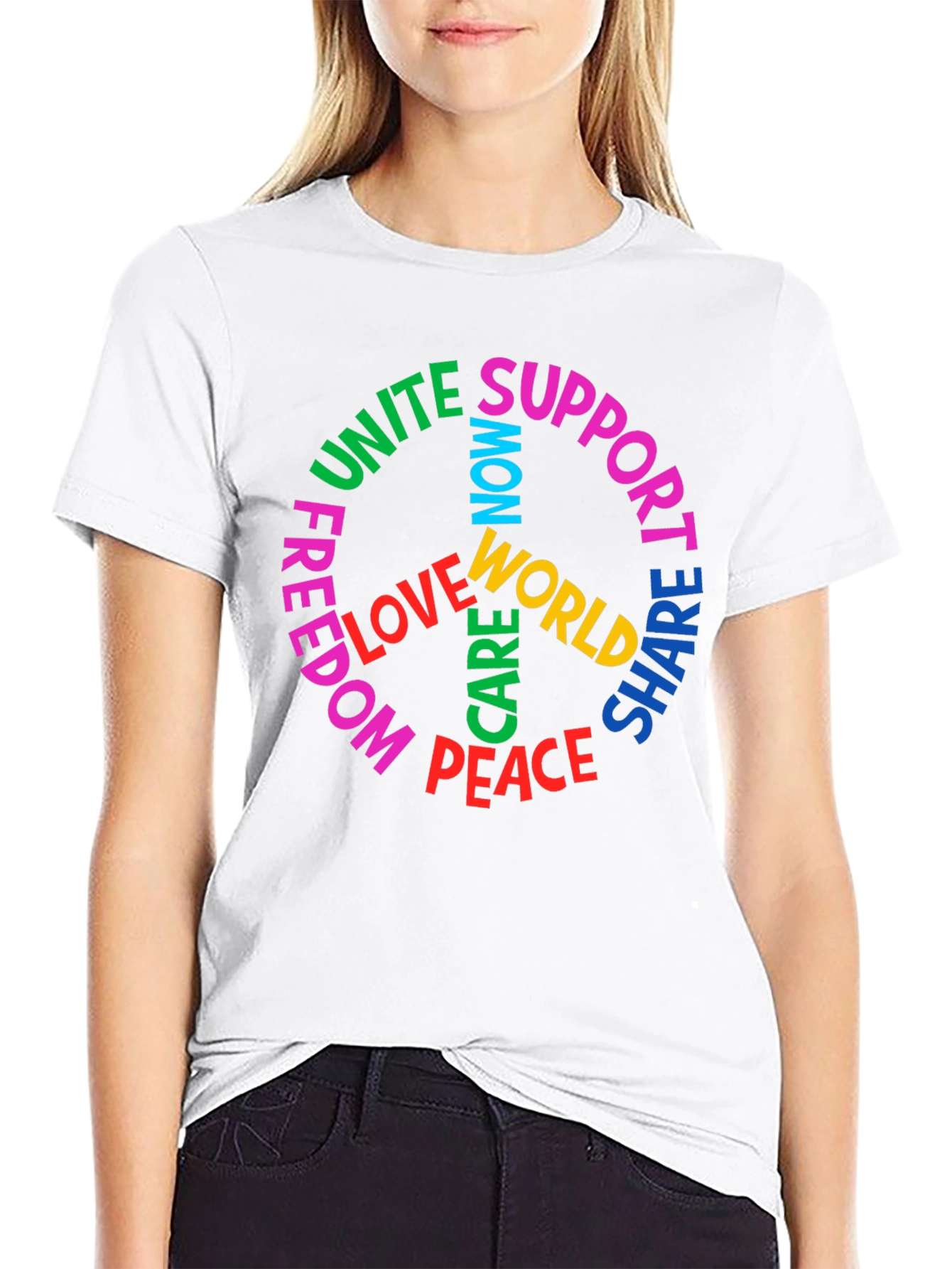 Peace Symbol T-Shirt: Unite Support Love