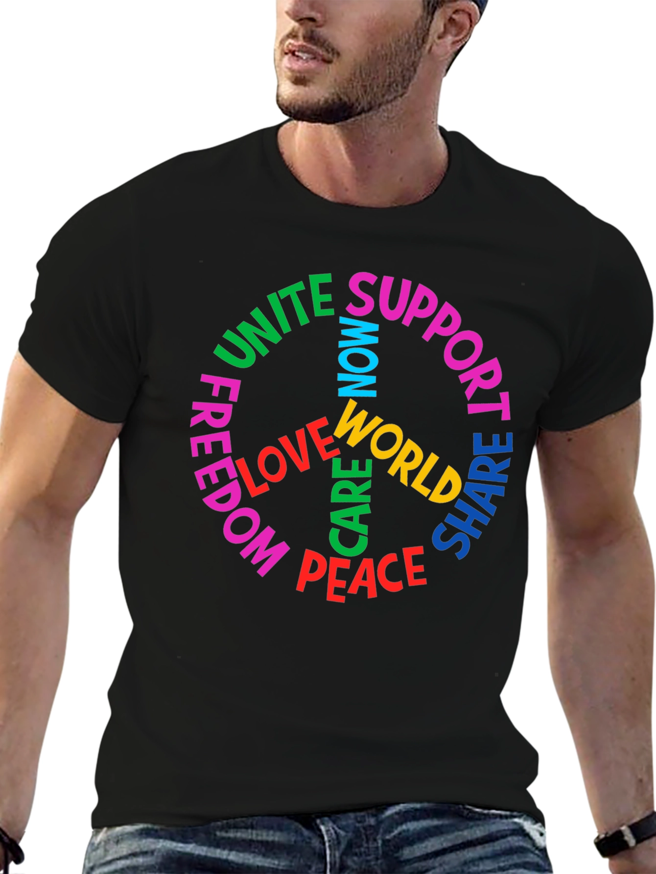 Peace Symbol T-Shirt: Unite Support Love