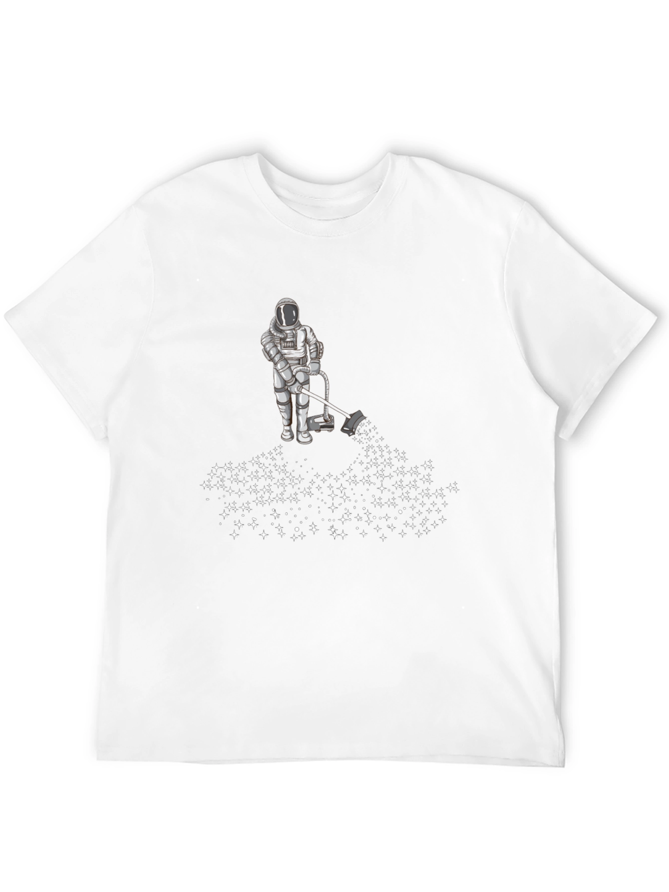 Astronaut Vacuuming Stars Graphic Tee - Black