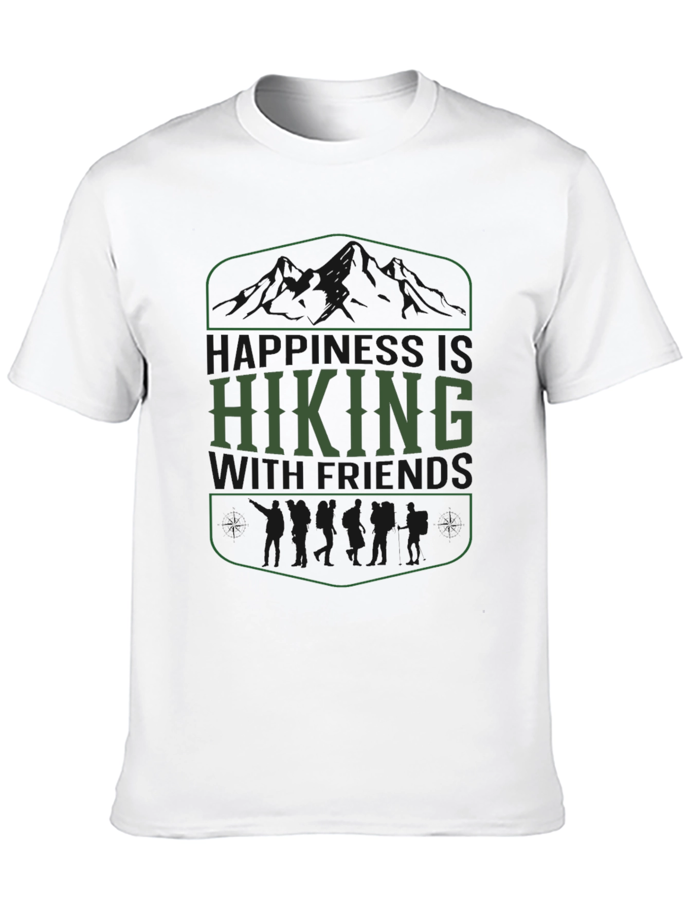 Hiking with Friends Graphic Tee - Black Cotton