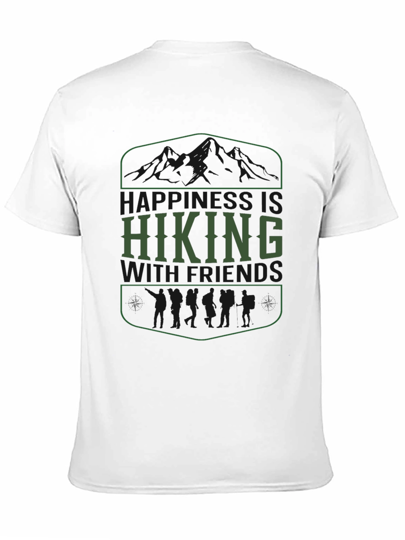Hiking with Friends Graphic Tee - Black Cotton