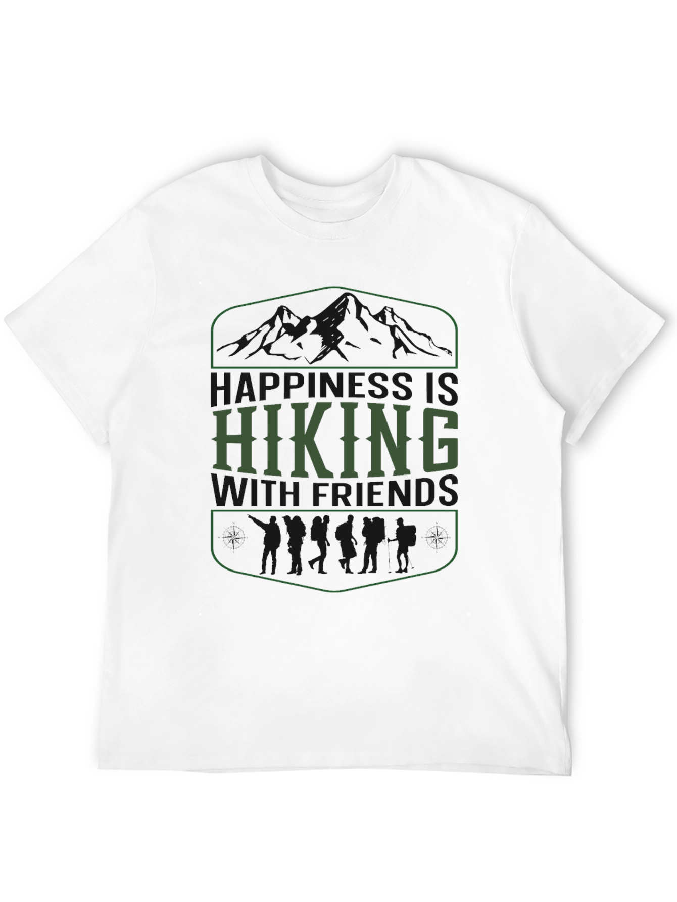 Hiking with Friends Graphic Tee - Black Cotton