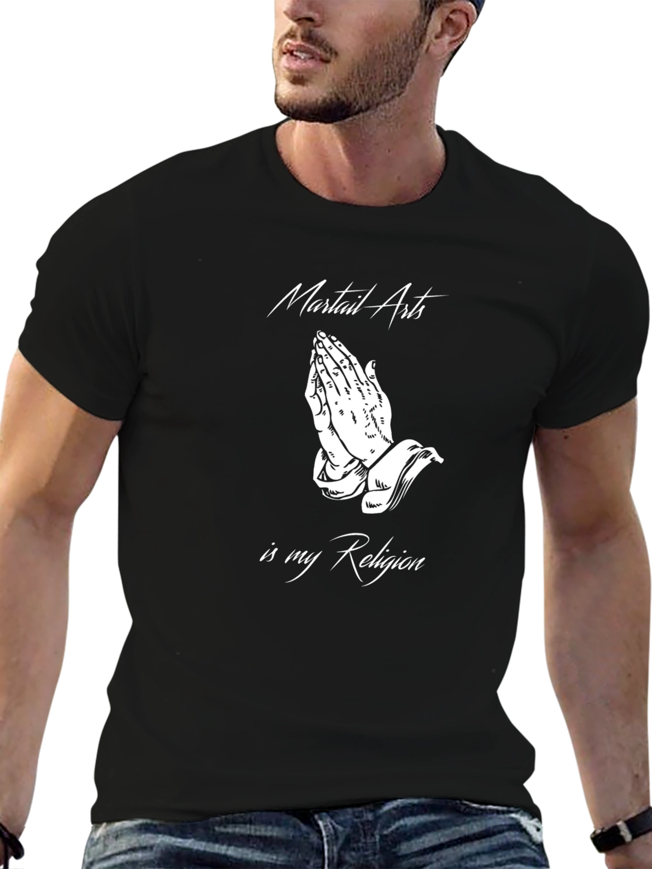 Martial Arts Religion T-Shirt - Black Cotton Graphic Tee