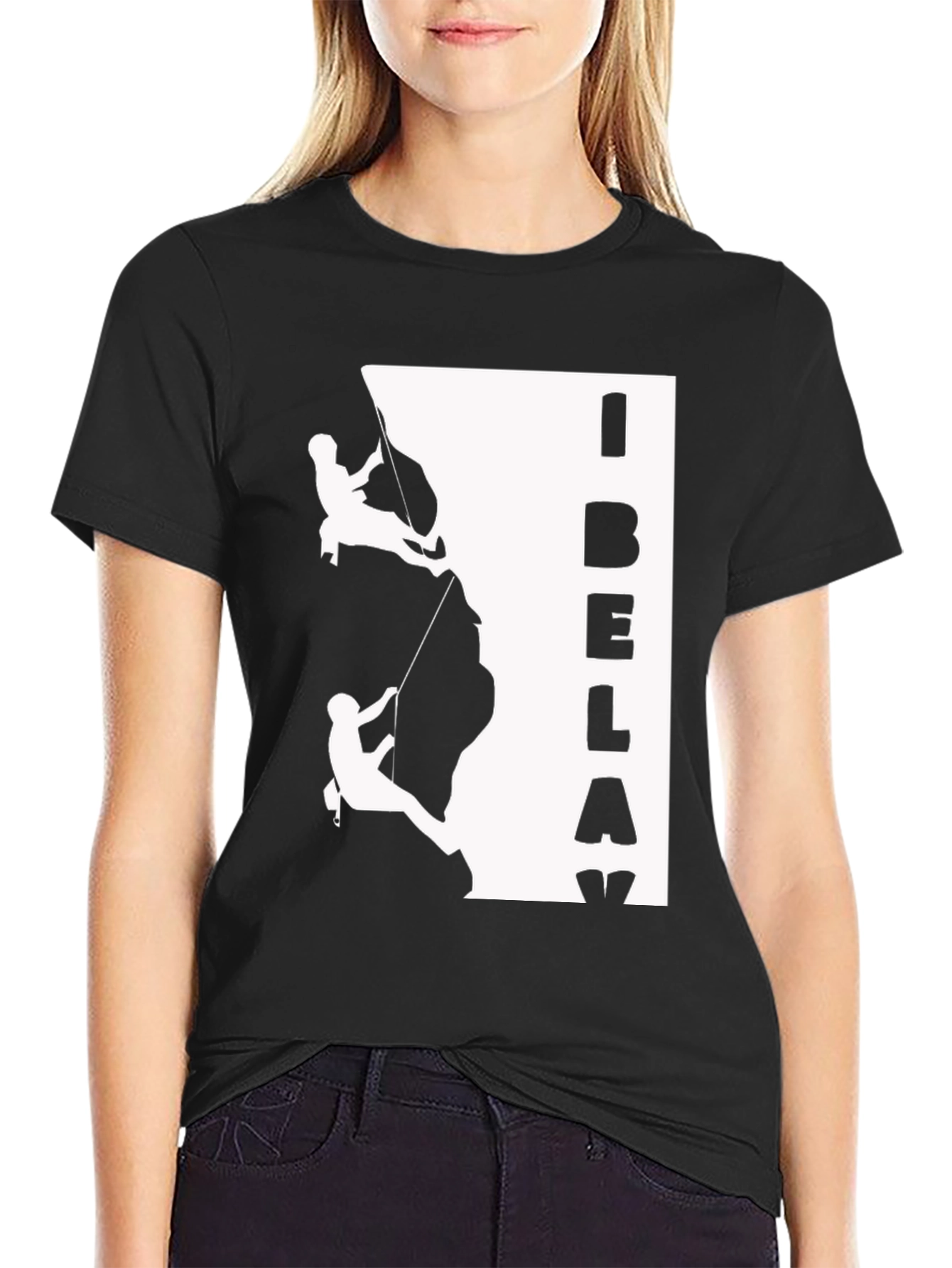 I Belay Climbing Graphic T-Shirt - Black