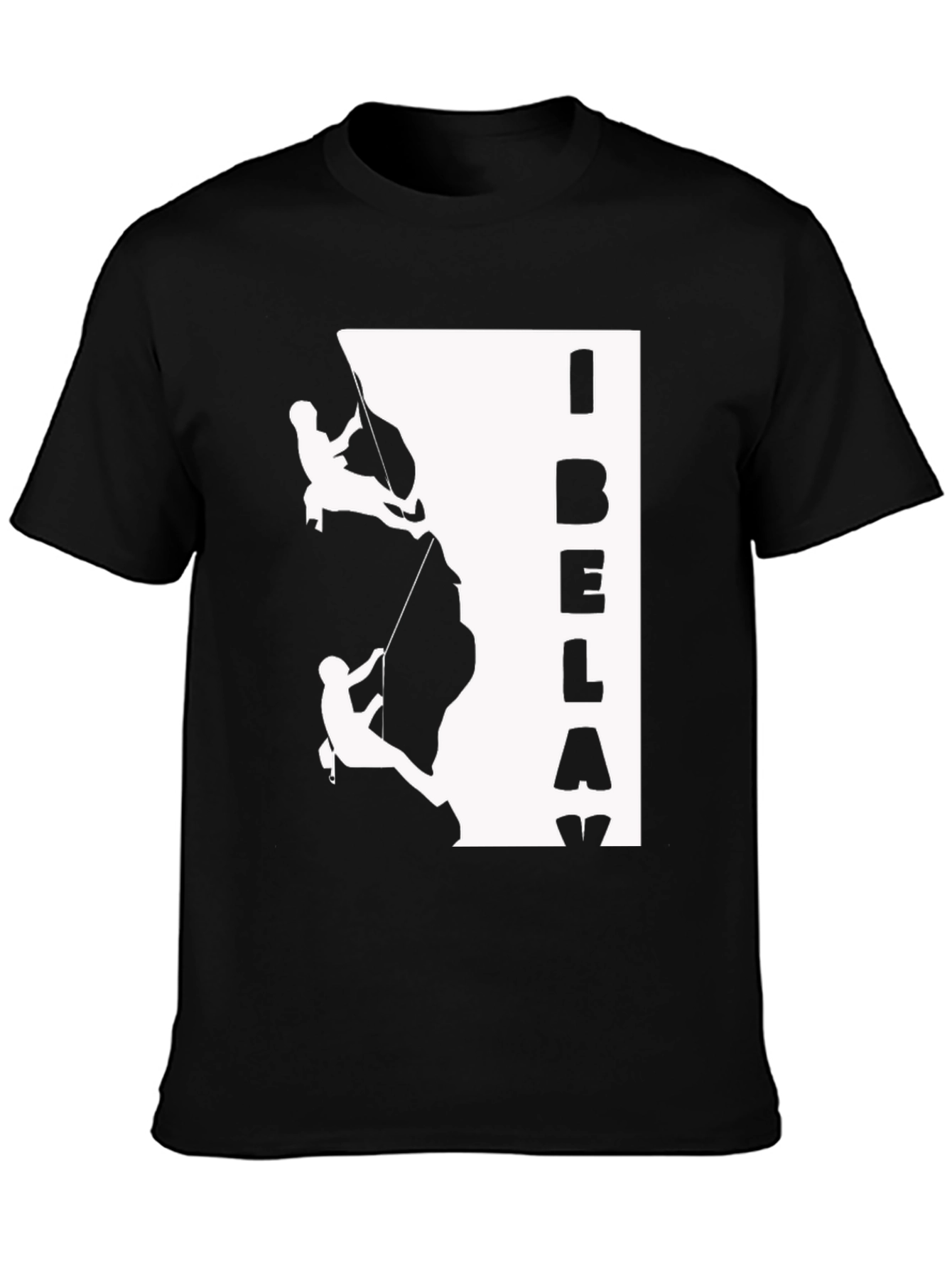 I Belay Climbing Graphic T-Shirt - Black