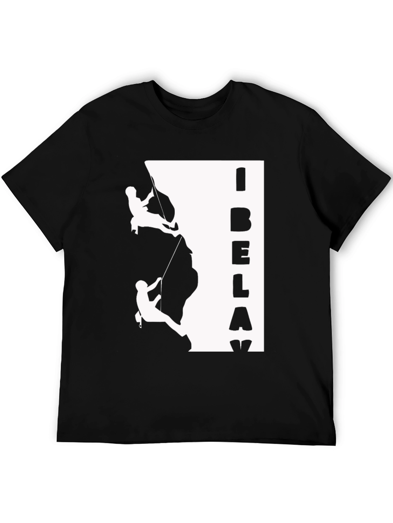 I Belay Climbing Graphic T-Shirt - Black