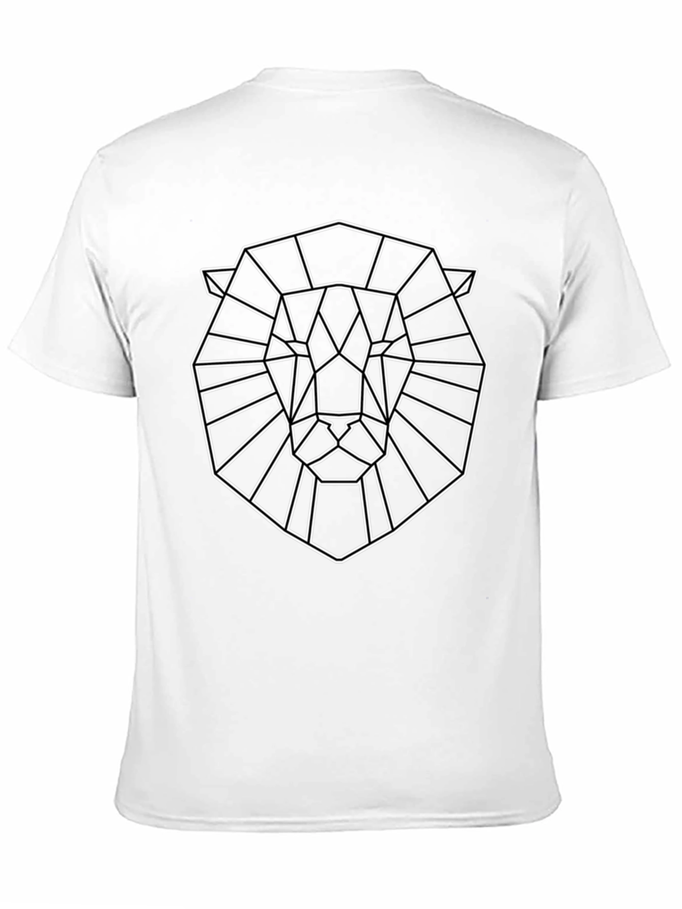 Geometric Lion Graphic Tee - Black