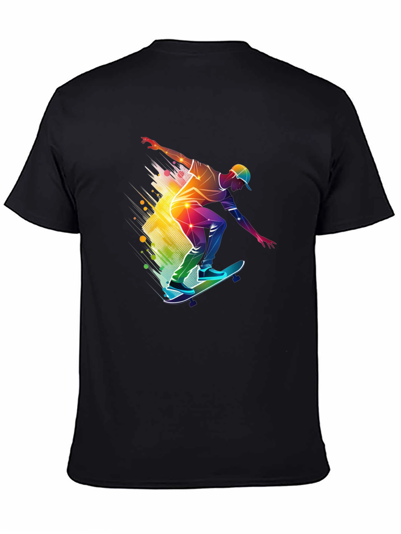 Skater Graphic Black T-Shirt - Vibrant Style