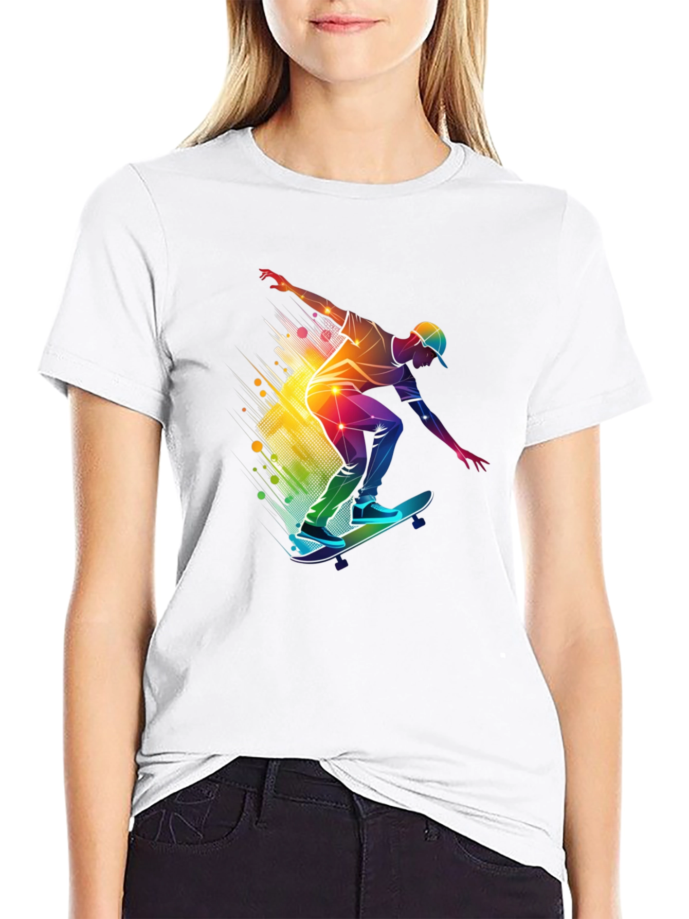Skater Graphic Black T-Shirt - Vibrant Style