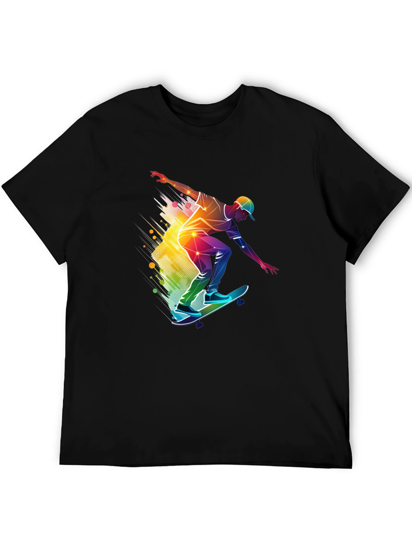 Skater Graphic Black T-Shirt - Vibrant Style