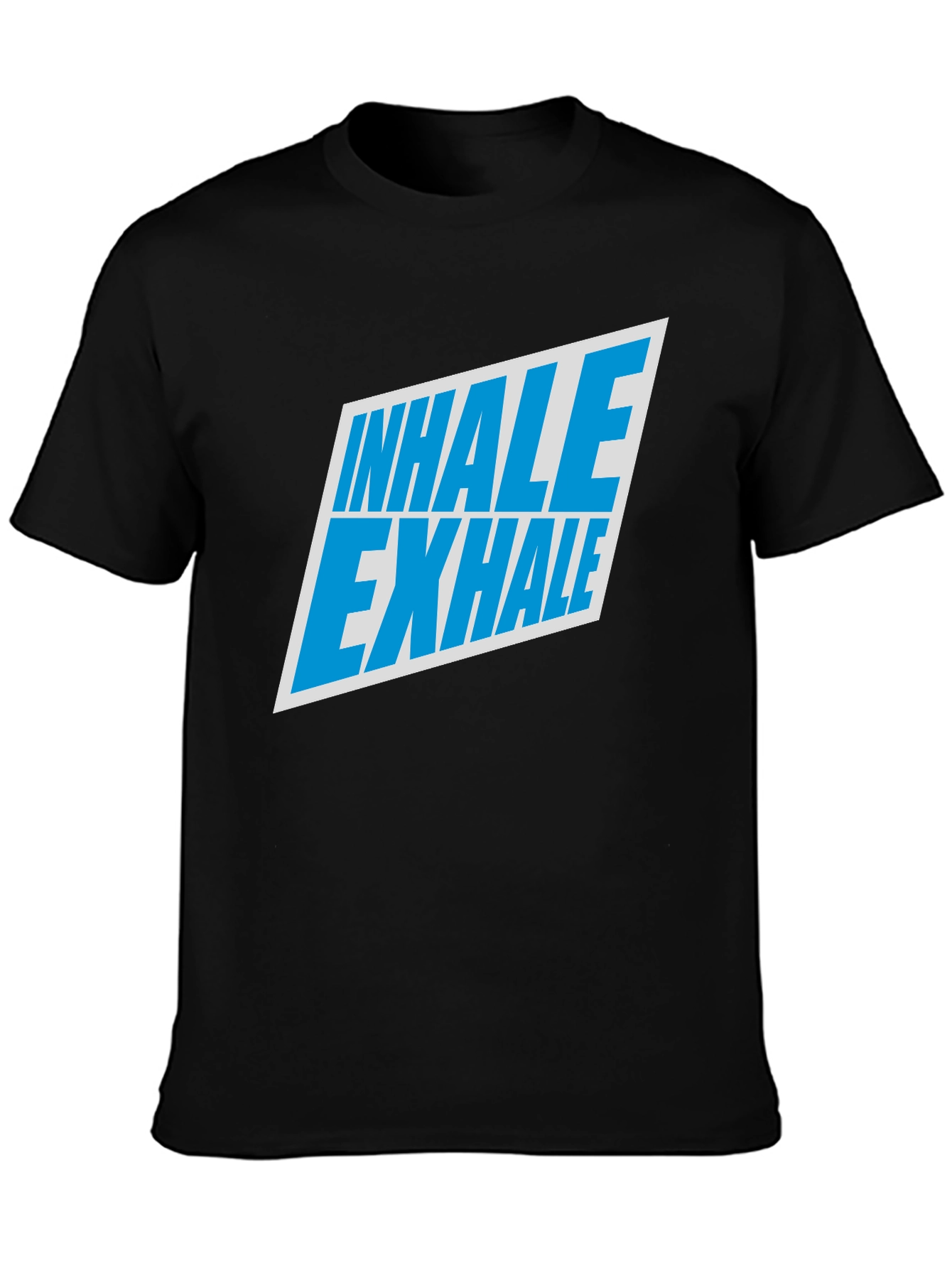 Inhale Exhale Graphic Tee - Black Cotton T-Shirt