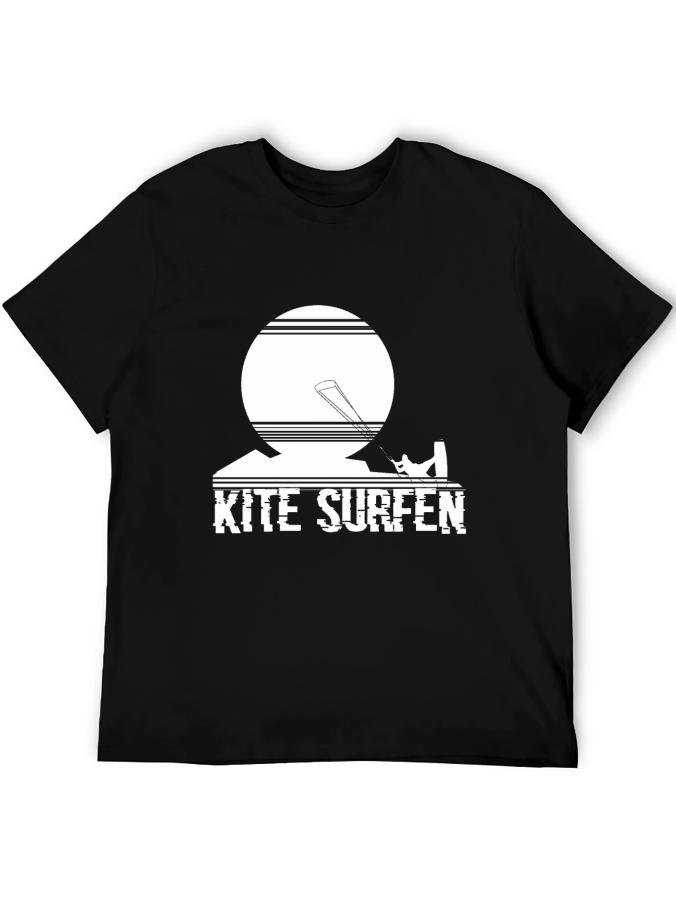Kite Surfen Black Graphic Tee