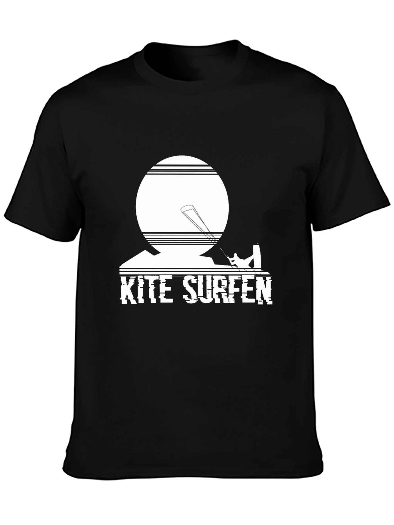 Kite Surfen Black Graphic Tee
