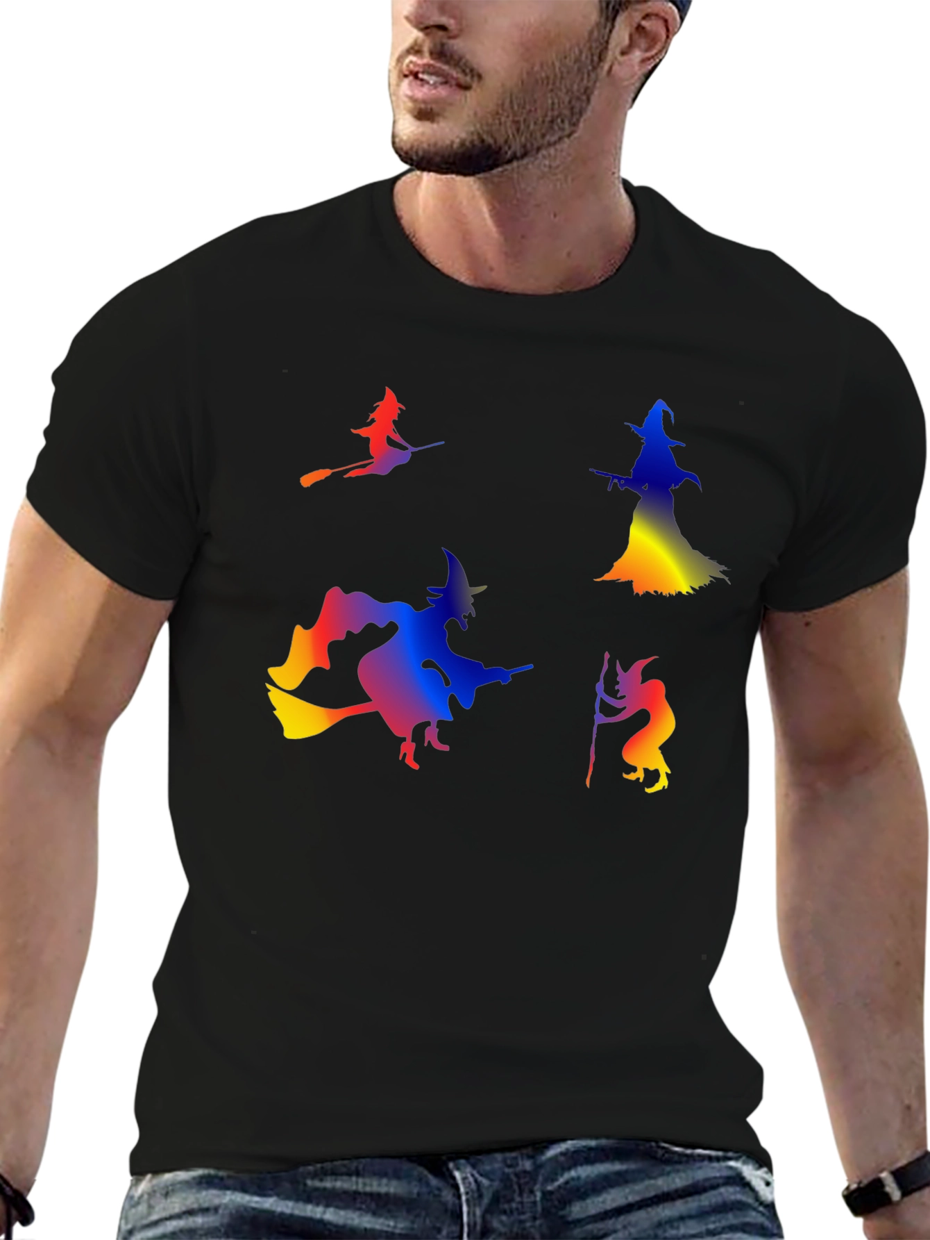 Halloween Witches Graphic Tee - Black