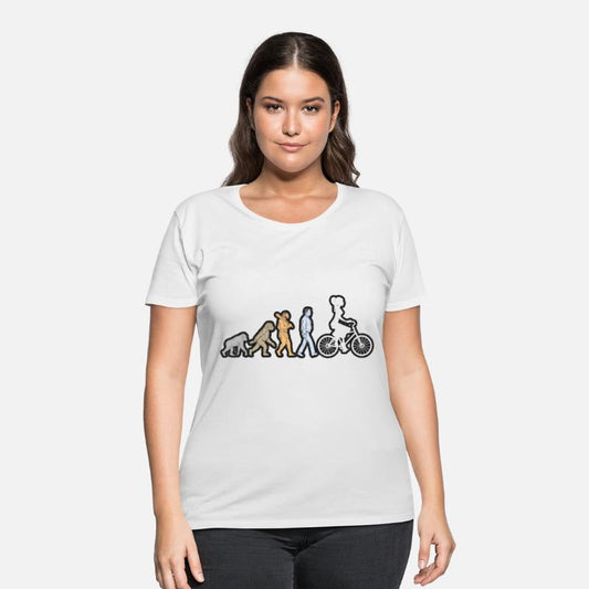 Evolution of bike female white grunge