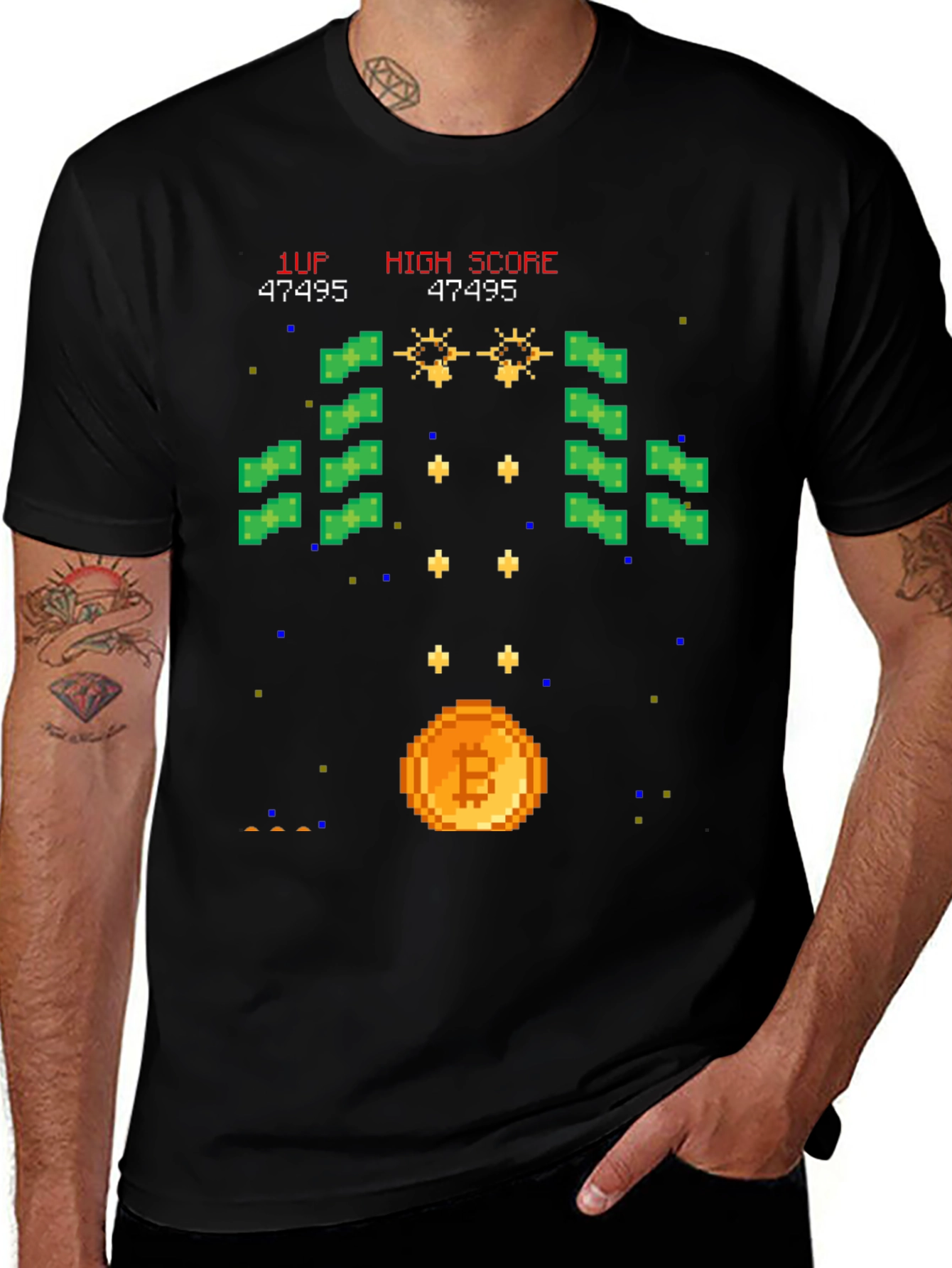 Bitcoin Arcade T-Shirt - Crypto Gamer Style