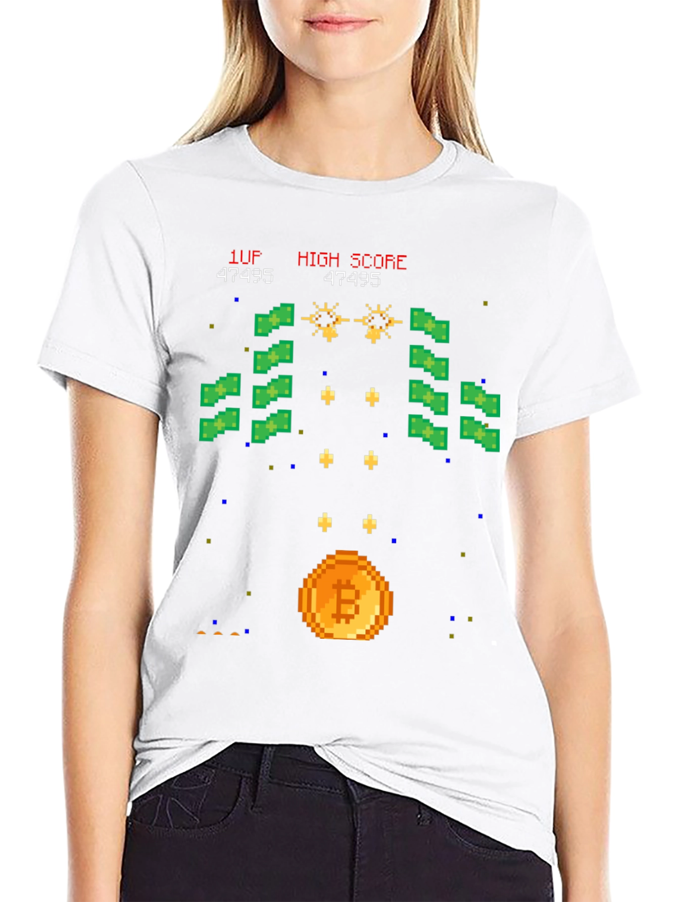 Bitcoin Arcade T-Shirt - Crypto Gamer Style