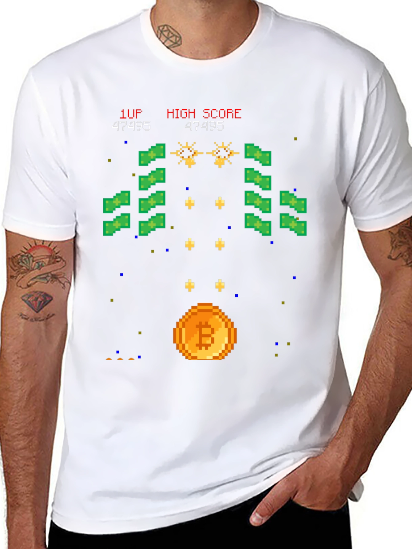 Bitcoin Arcade T-Shirt - Crypto Gamer Style
