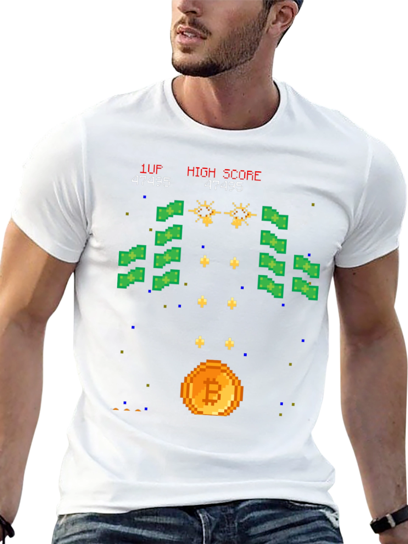 Bitcoin Arcade T-Shirt - Crypto Gamer Style