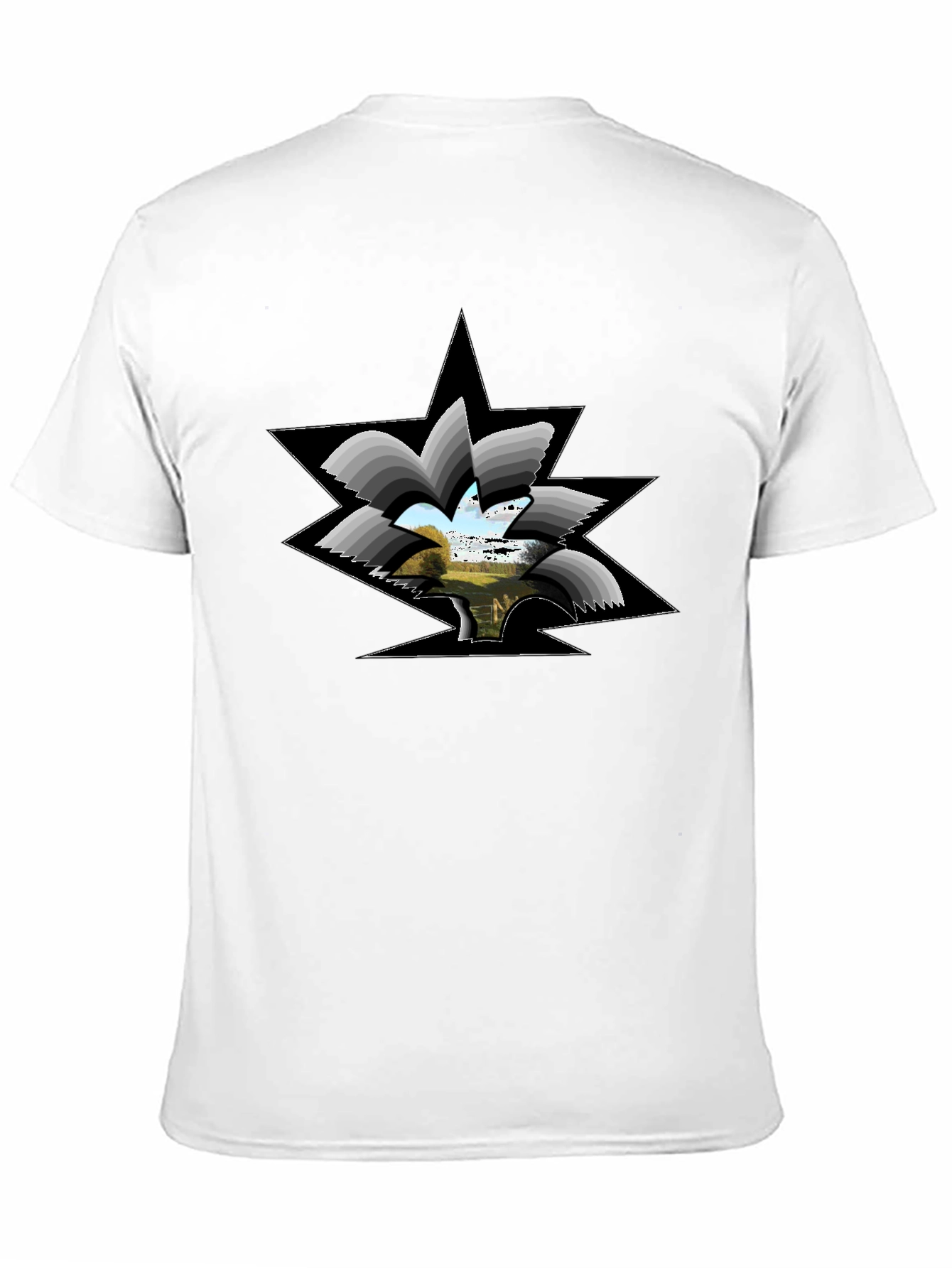 Abstract Landscape Graphic Black Tee