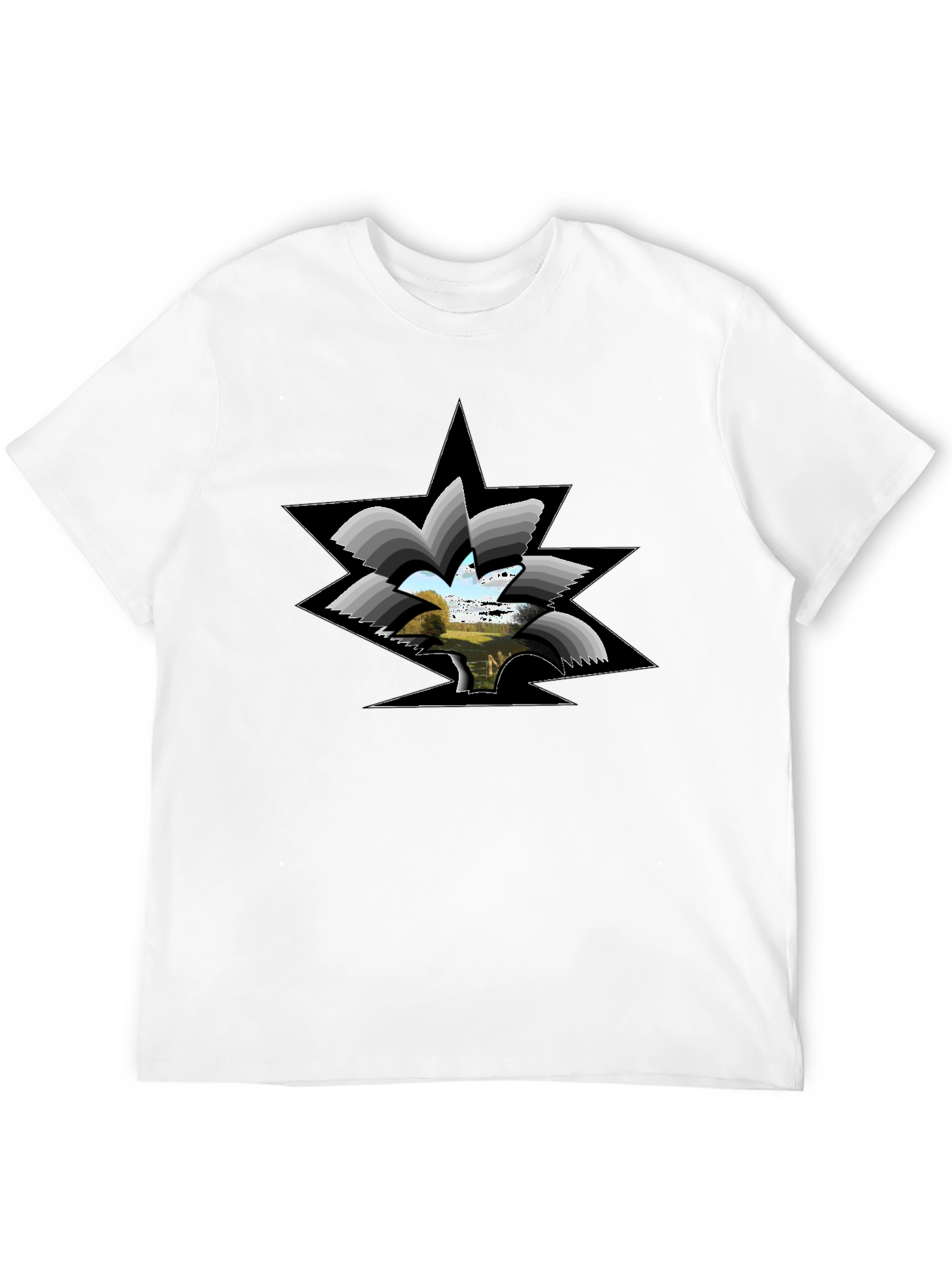 Abstract Landscape Graphic Black Tee