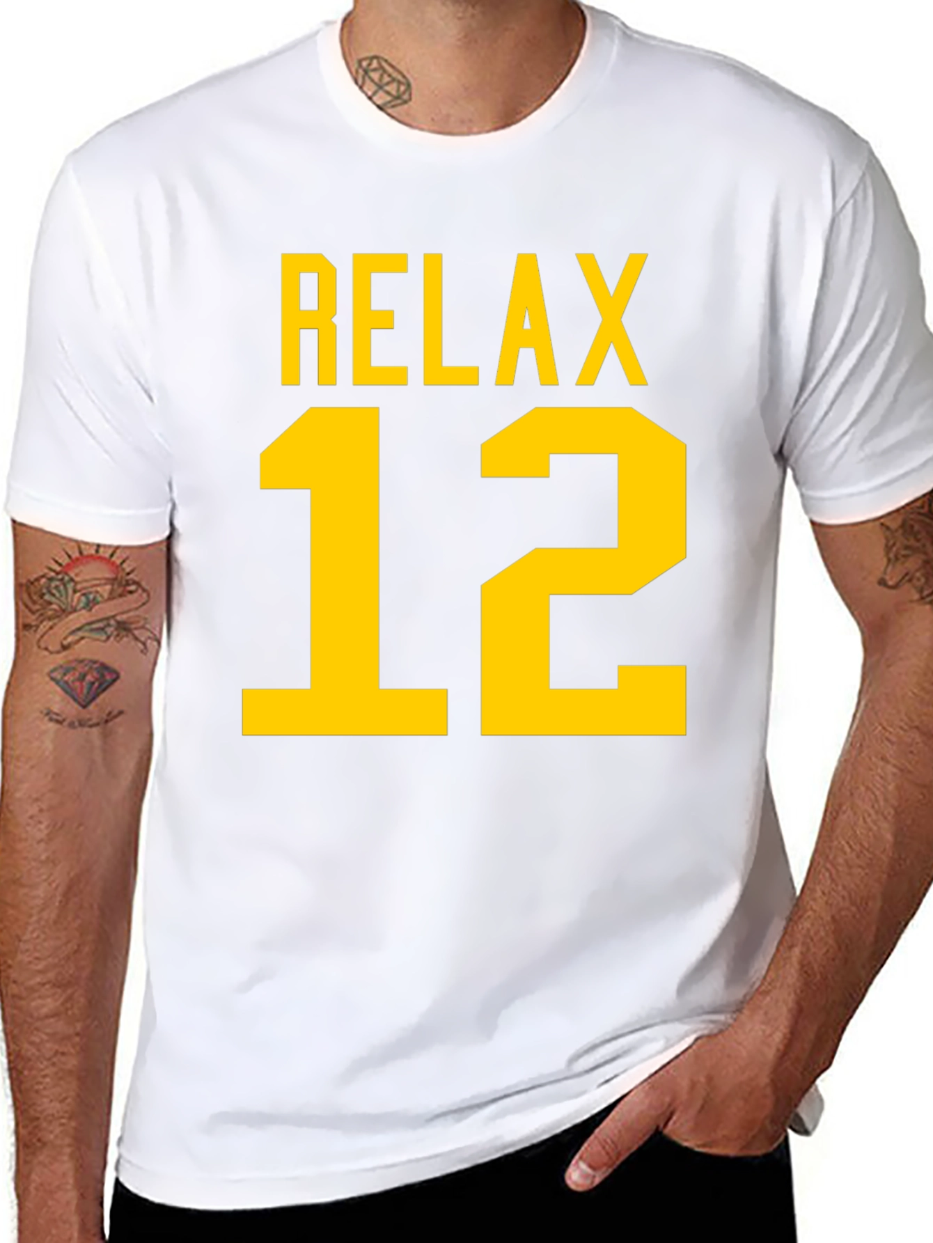 Relax 12 T-Shirt - Black & Gold Casual Wear