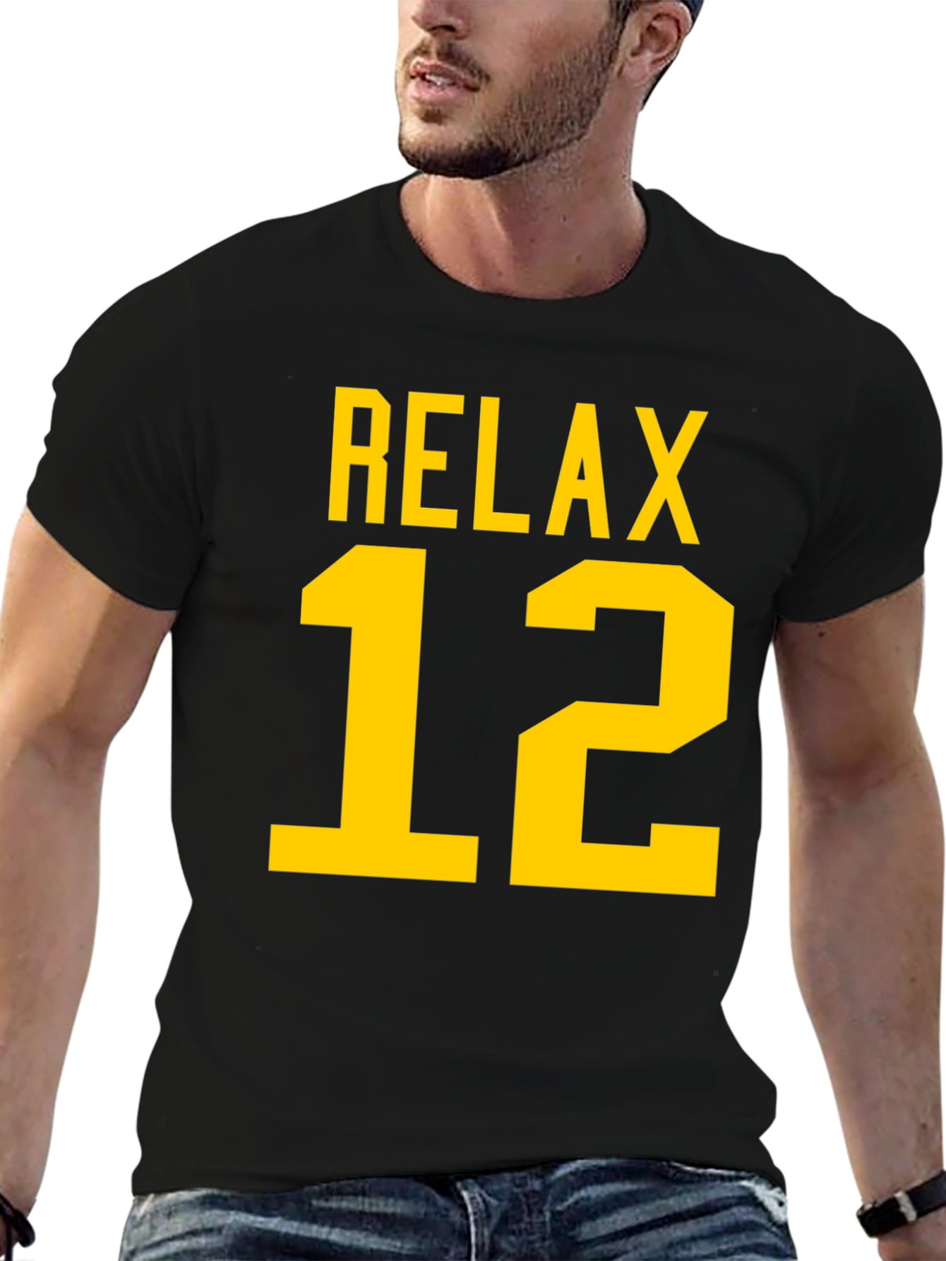 Relax 12 T-Shirt - Black & Gold Casual Wear