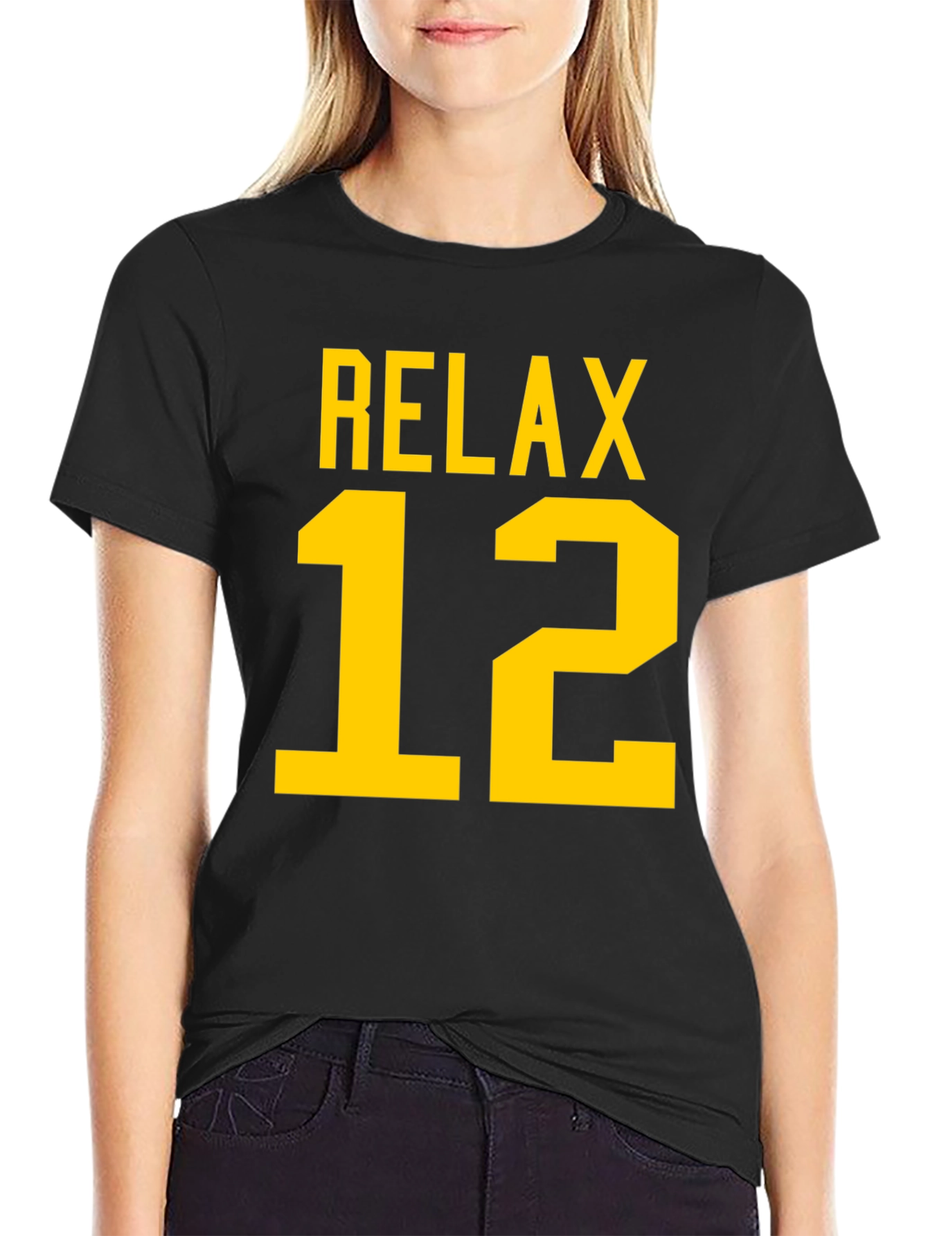 Relax 12 T-Shirt - Black & Gold Casual Wear