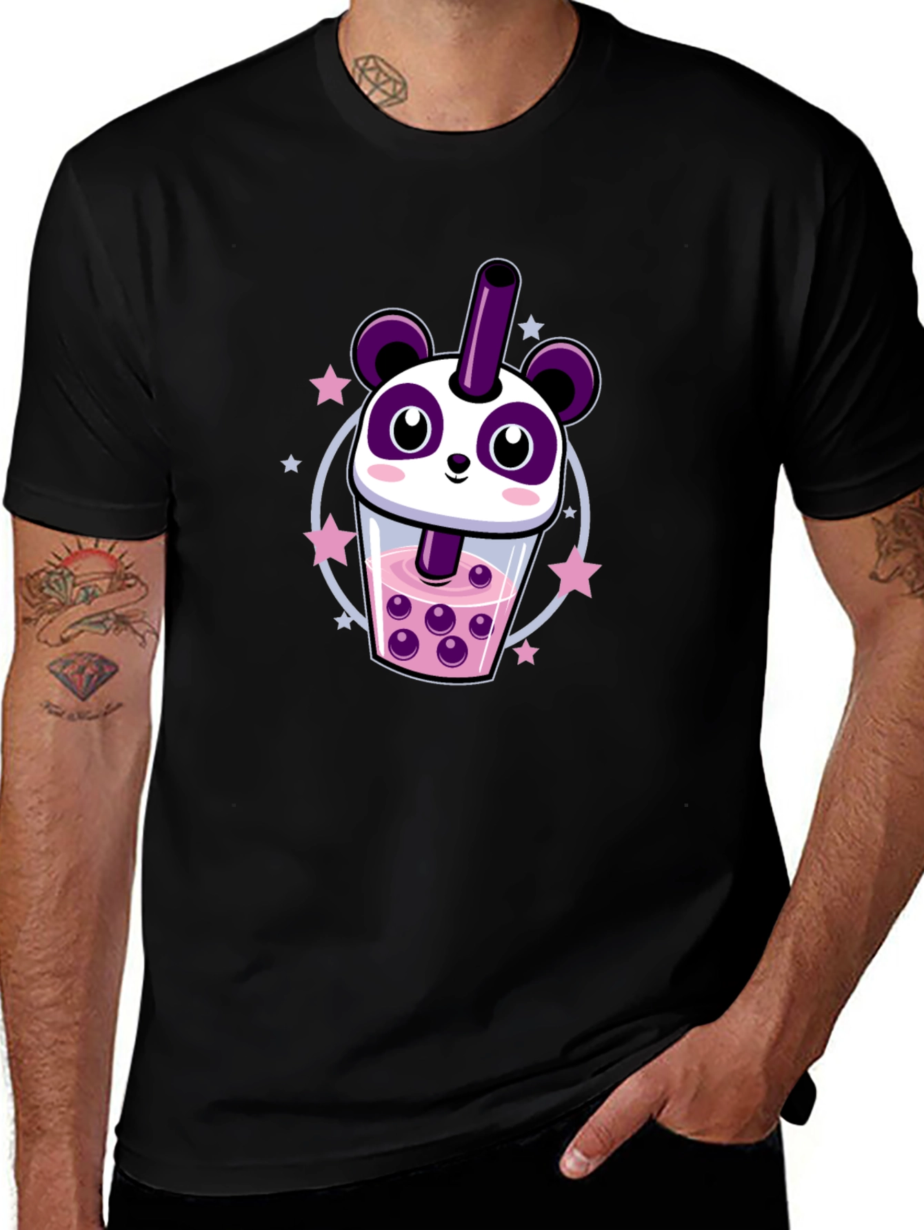 Kawaii Panda Bubble Tea Graphic Tee
