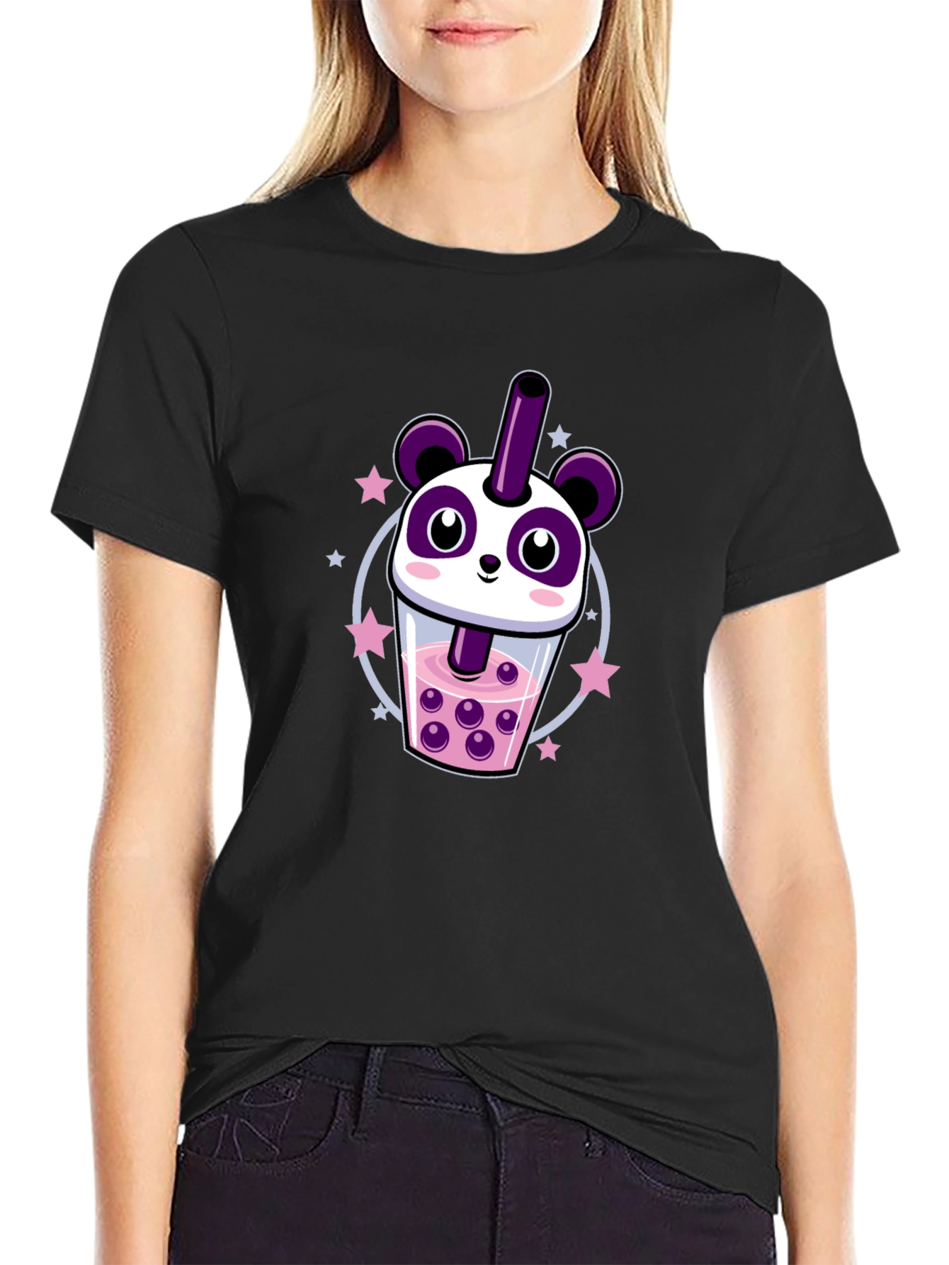 Kawaii Panda Bubble Tea Graphic Tee